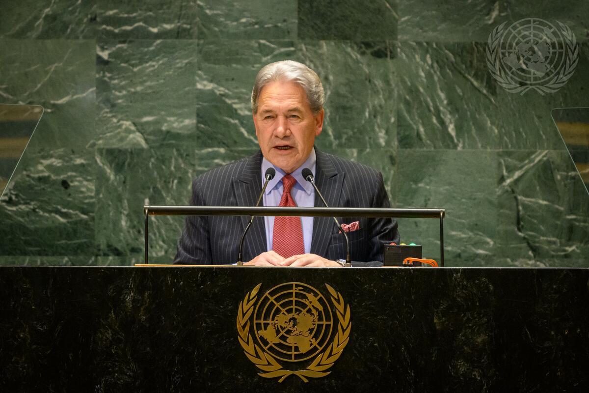 Winston Peters speaks at the UN General Assembly.