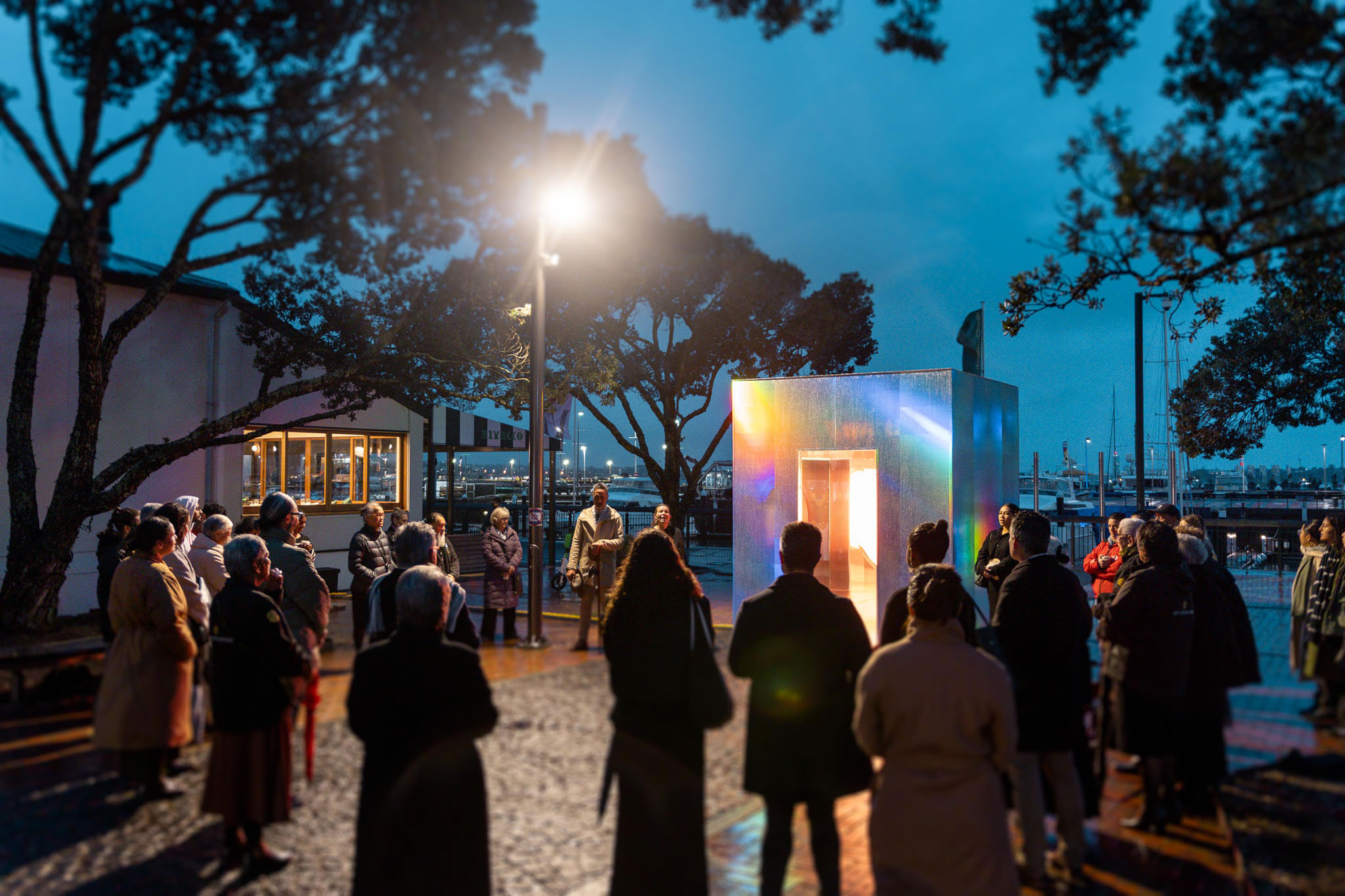 The installation was unveiled and blessed this morning with Karakia Matariki, by Mana Whenua, Ngāti Whātua Ōrākei. Photo / James Rua