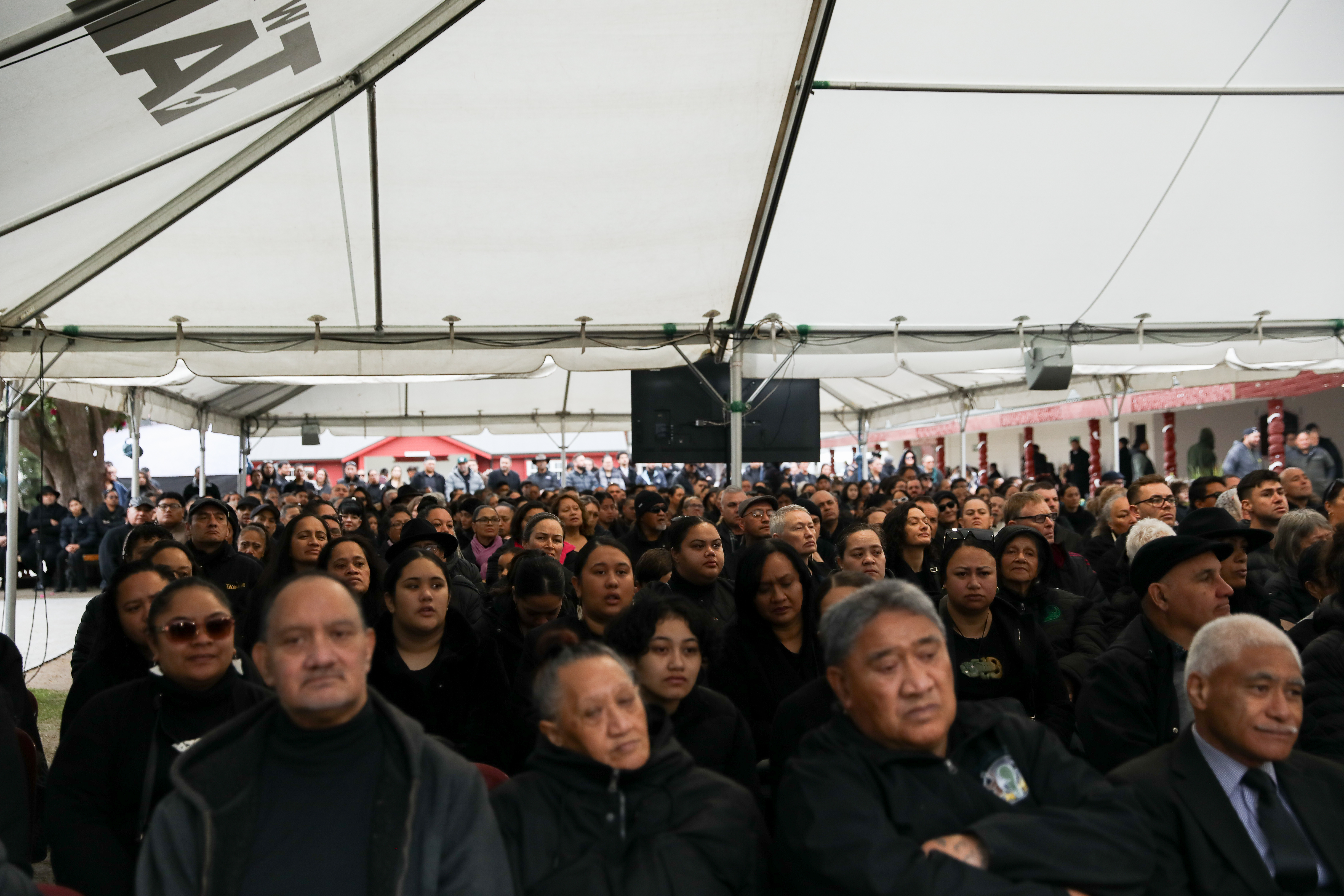 Hundreds have gathered at Tūrangawaewae Marae in Ngāruawāhia as crowds mourn the passing of Kīngi Tūheitia. Photo / Kīngitanga