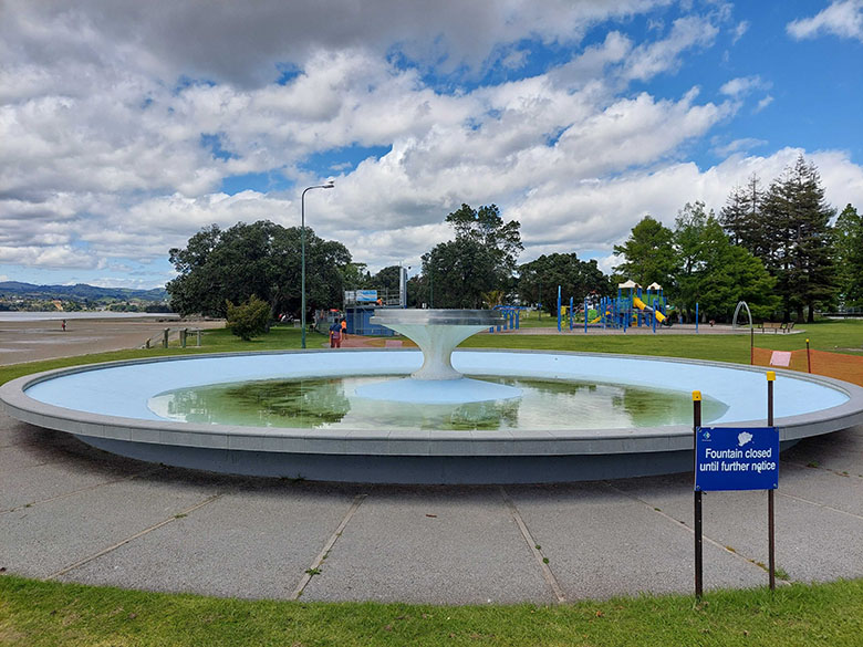 Memorial Park fountain Suspected drowning of child in Tauranga