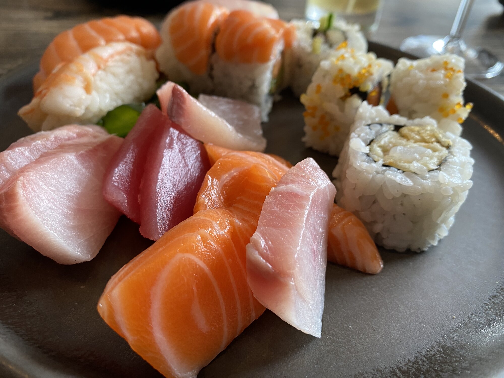 Self-serve sushi and sashimi from the Oki No Sushi Valentine’s Day buffet, $85 a head, at Ebisu, Britomart.