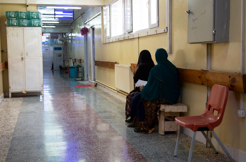 Pregnant women waiting at the Doctors Without Borders (MSF) corridor-run maternity hospital in Khost. Photo / AFP