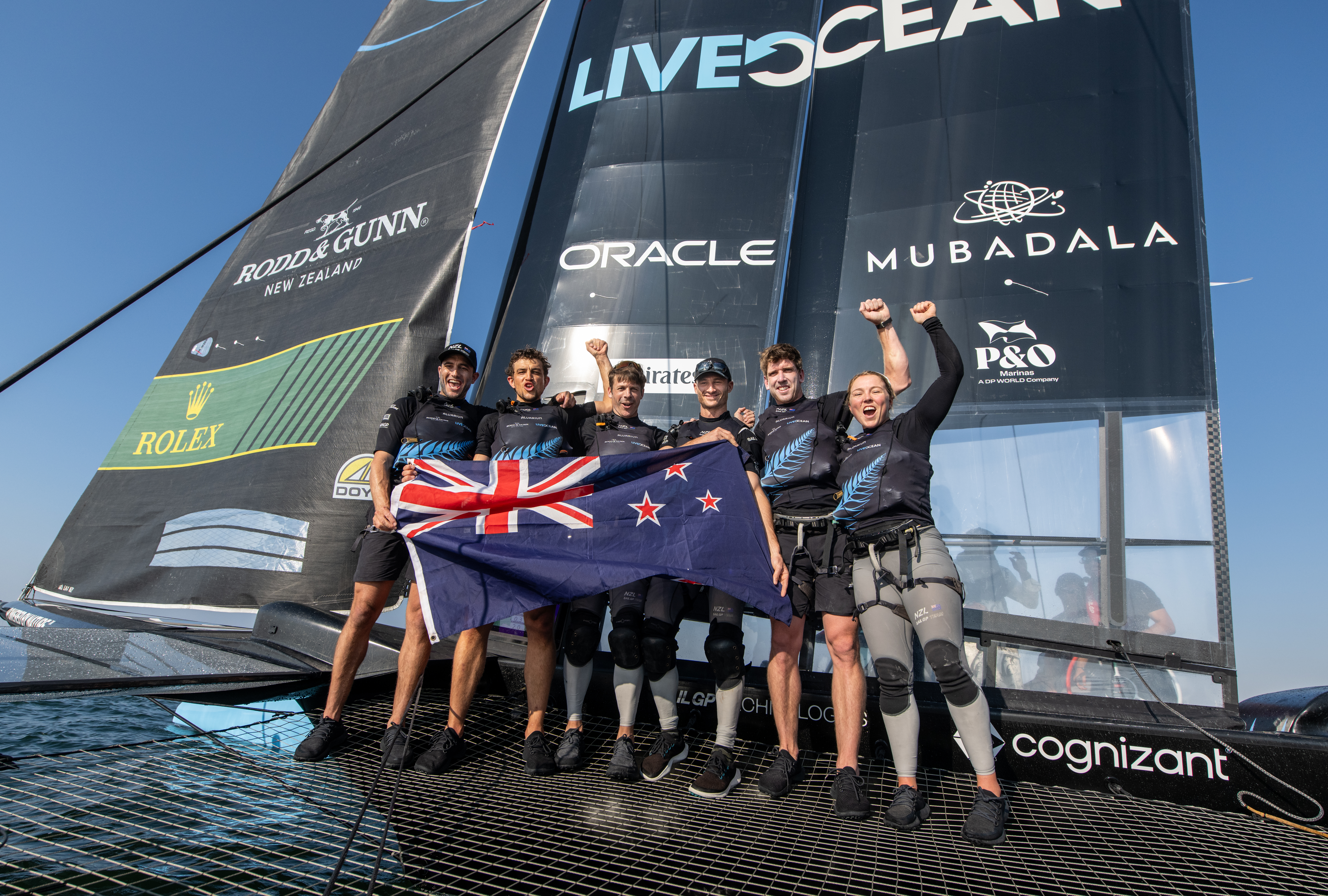 The Black Foils have been on the podium in each of the last five events, including three wins. Photo / Ricardo Pinto, SailGP