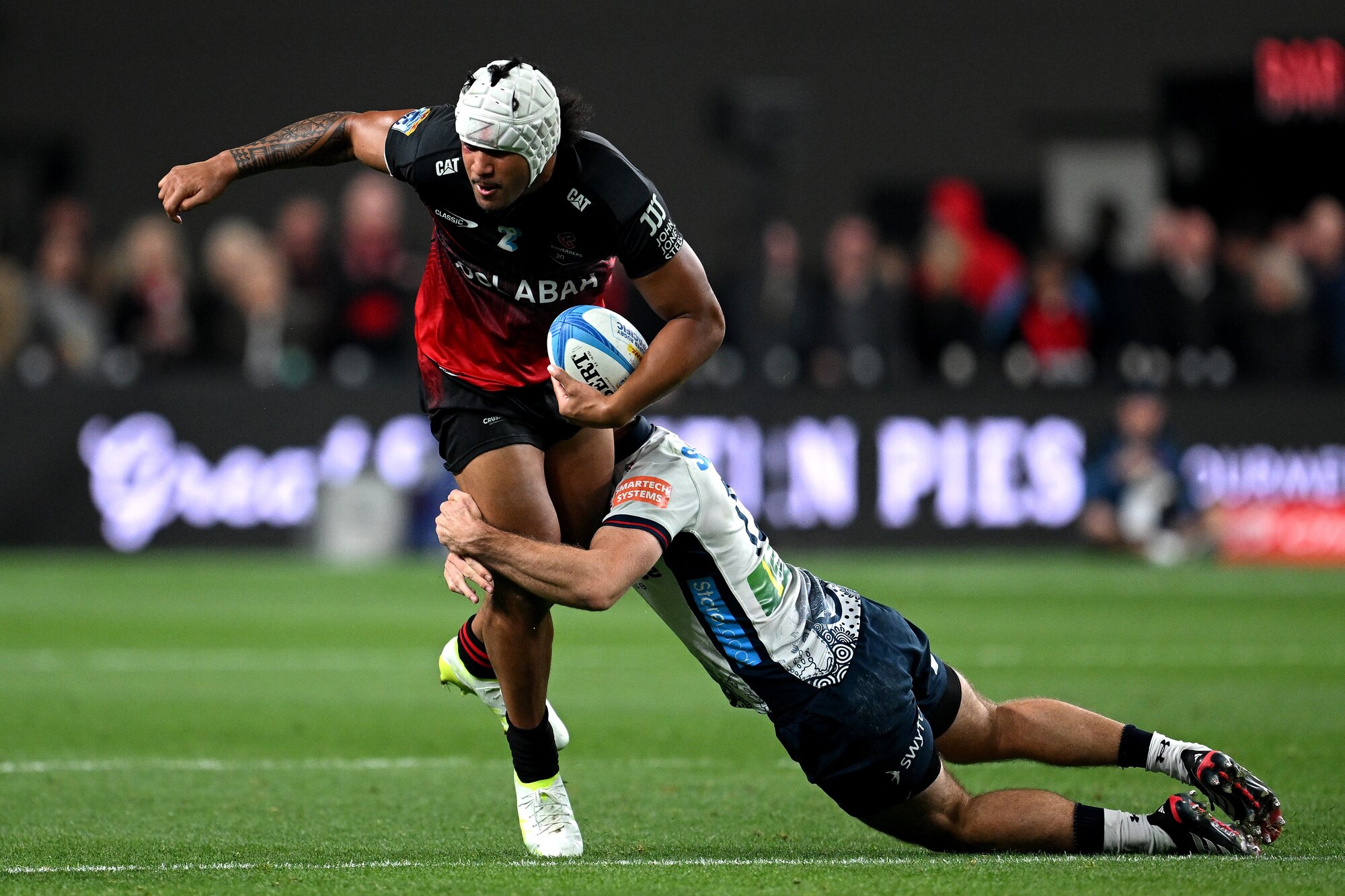 Leicester Fainga'anuku took a game-high 19 carries in the Crusaders' win over the New South Wales Waratahs. Photo / Getty Images