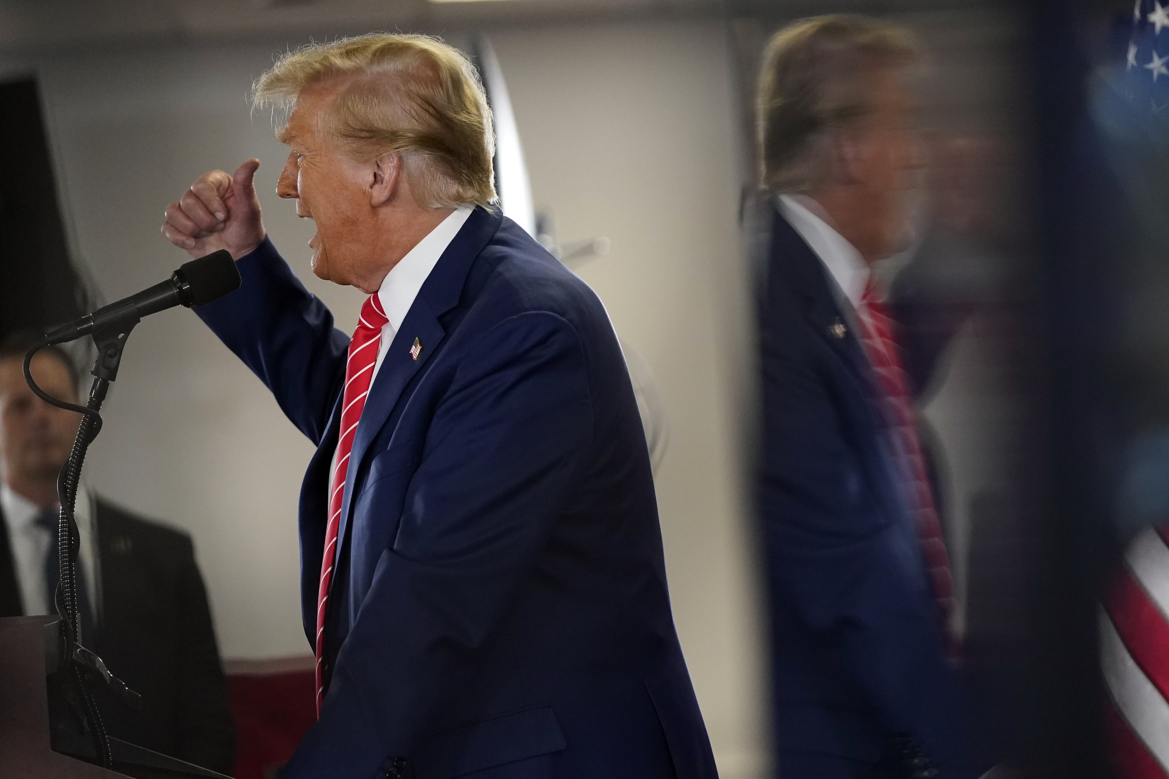 Donald Trump speaks at a rally at Des Moines Area Community College in Newton, Iowa. Photo / AP