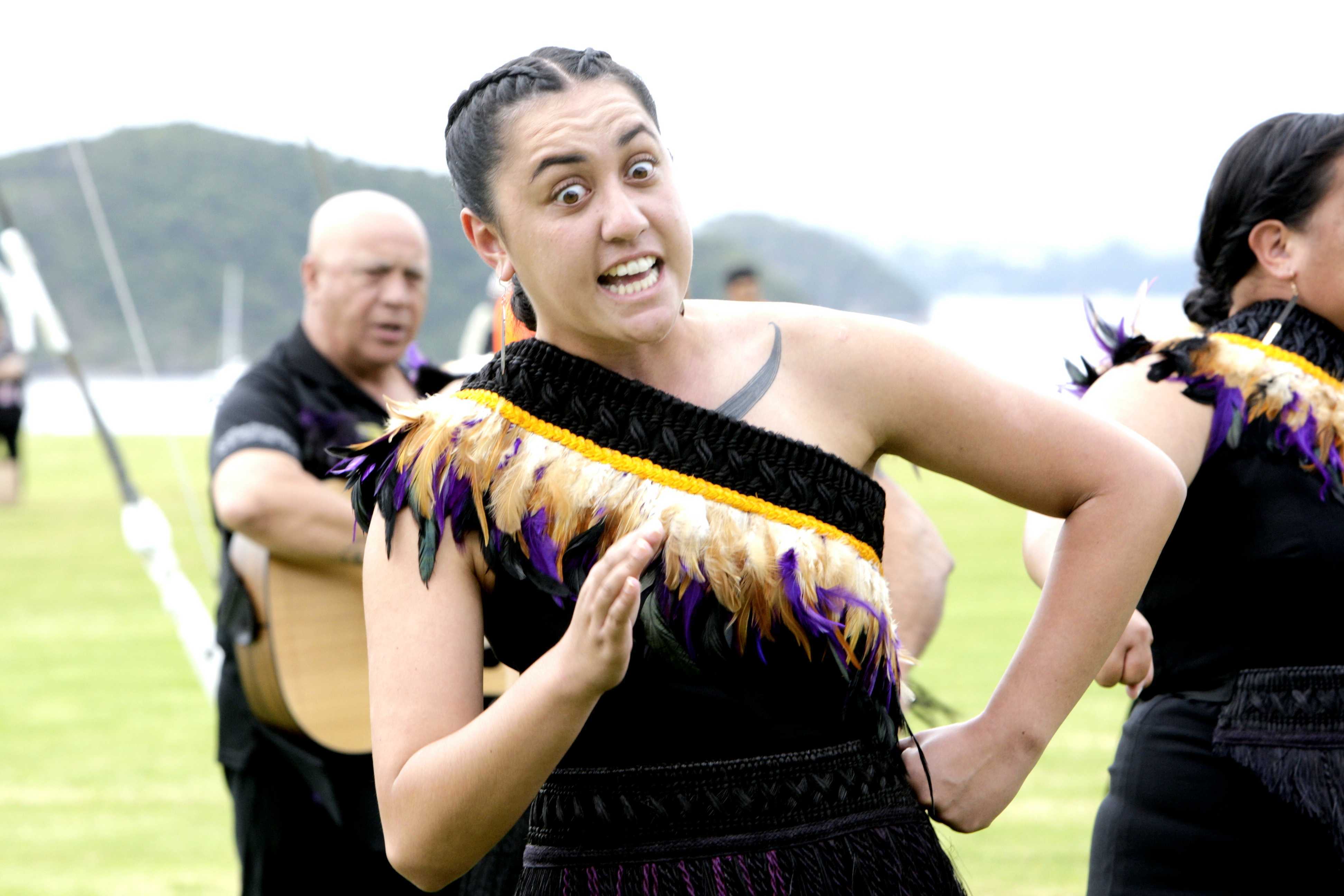 Tiahuia Turei, a Navy Able Rating, performs with the New Zealand Defence Force Cultural Group. Photo / Tania Whyte