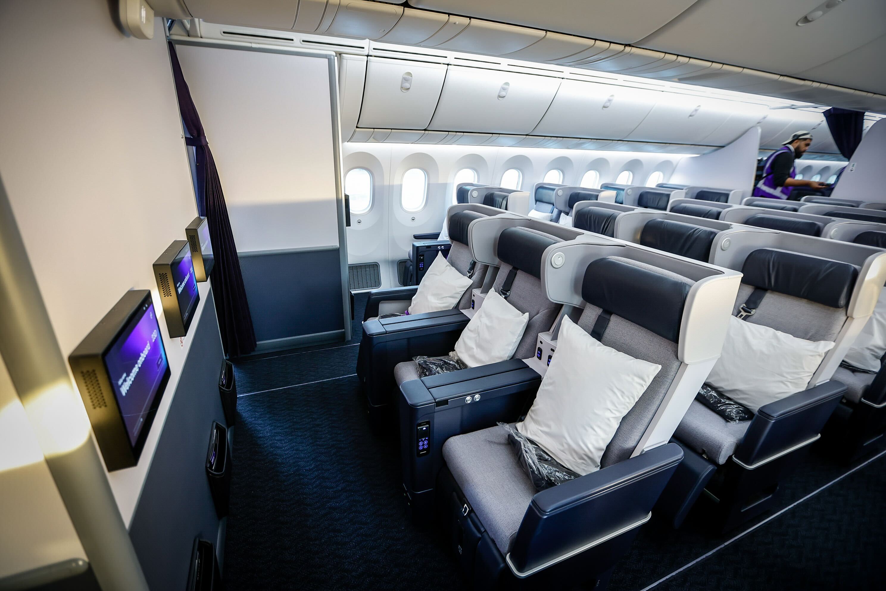 The Dreamliner's premium economy section. Photo / Michael Craig