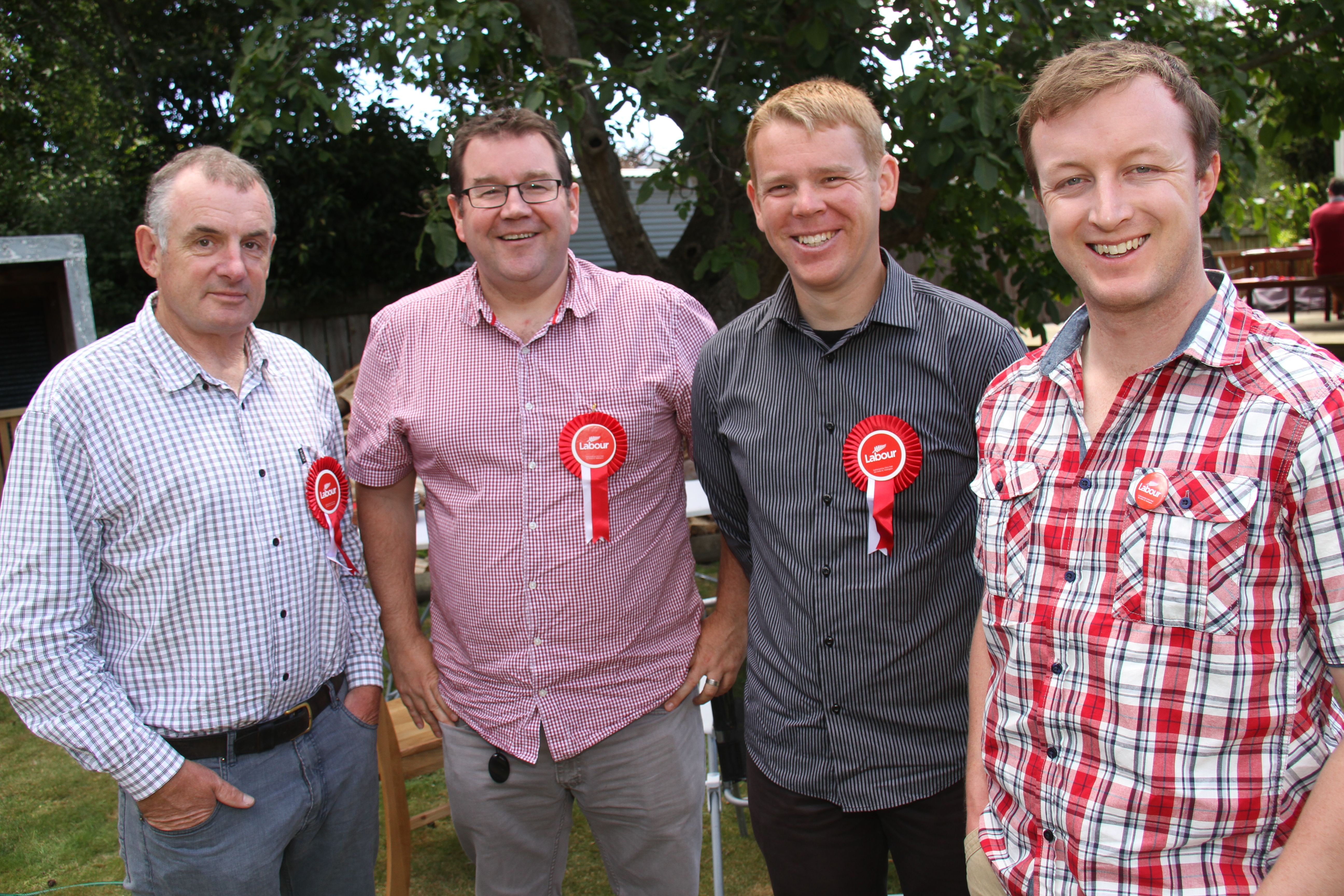 Trevor Mallard, Grant Robertson, Chris Hipkins and Kieran McAnulty campaigning in Masterton. Photo / File