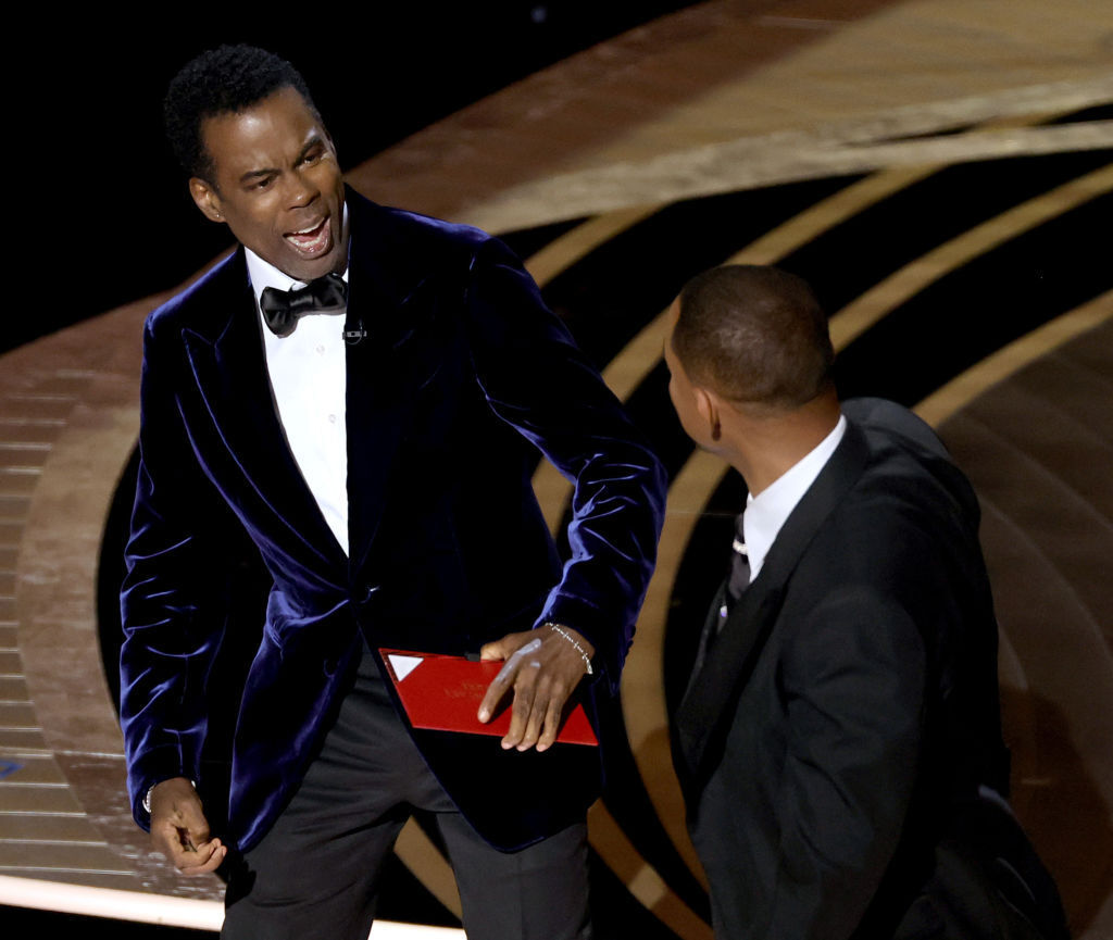 Chris Rock and Will Smith in an unexpected altercation at the Oscars. Photo / Getty Images