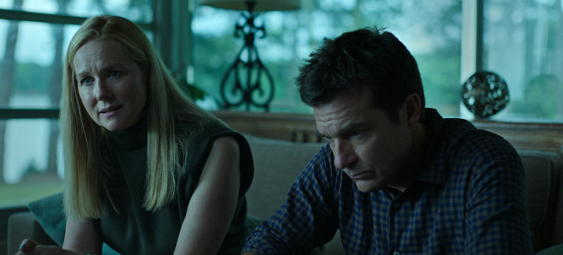 Laura Linney as Wendy and Jason Bateman as Marty in Ozark.