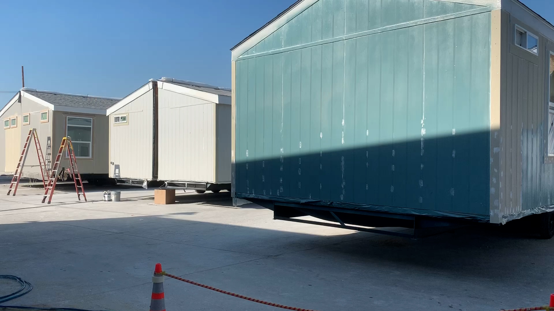 The homes can be transported on to land.