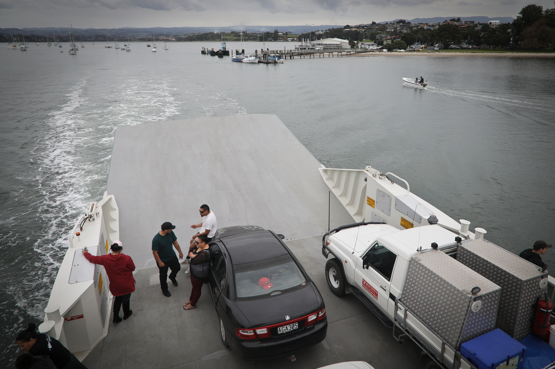 A ferry carrying Baywide Rugby spectatorsleaves Omokoroa for Matakana in 2018. Photo / File
