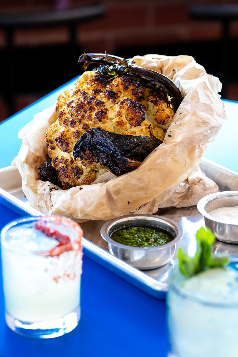 Whole roasted cauliflower from East Street Hall. Photo / Babiche Martens