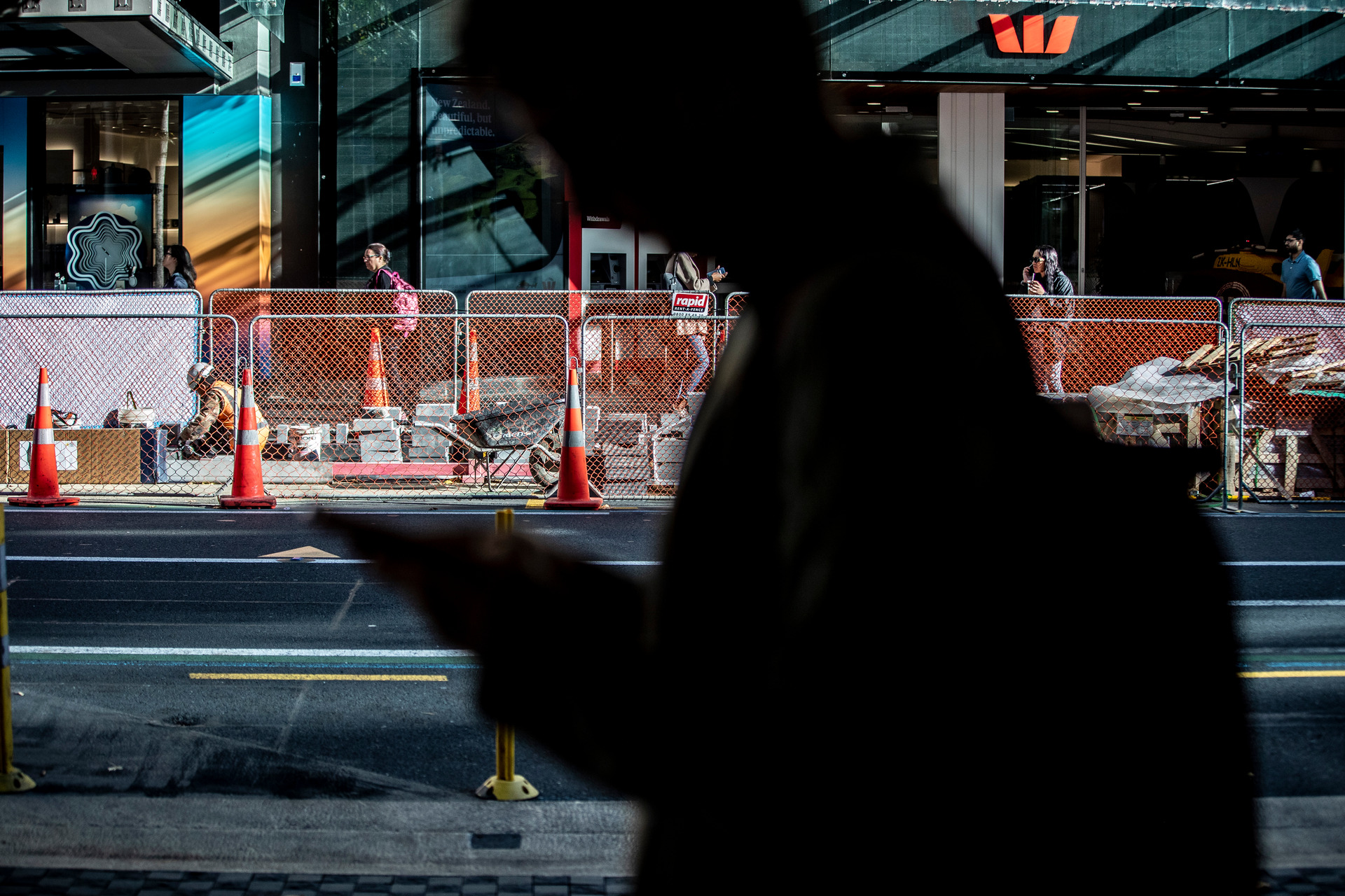 Construction work, Queen St, Auckland. 13 May 2021 New Zealand Herald photograph by Michael Craig