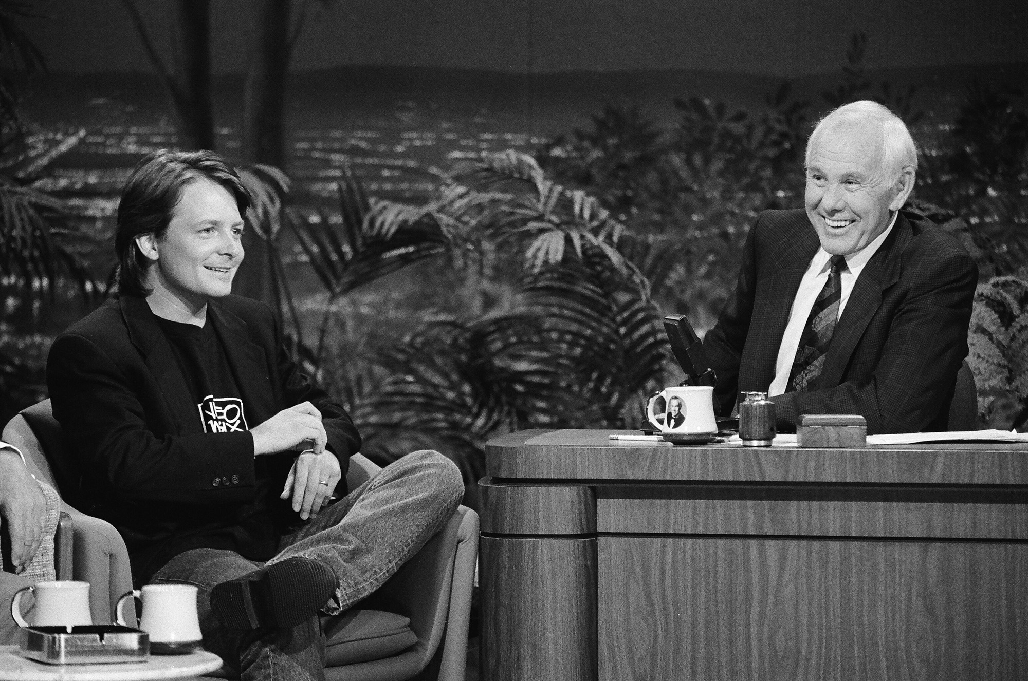 Michael J. Fox during on The Tonight Show with host Johnny Carson on July 31, 1991. Photo / Getty Images