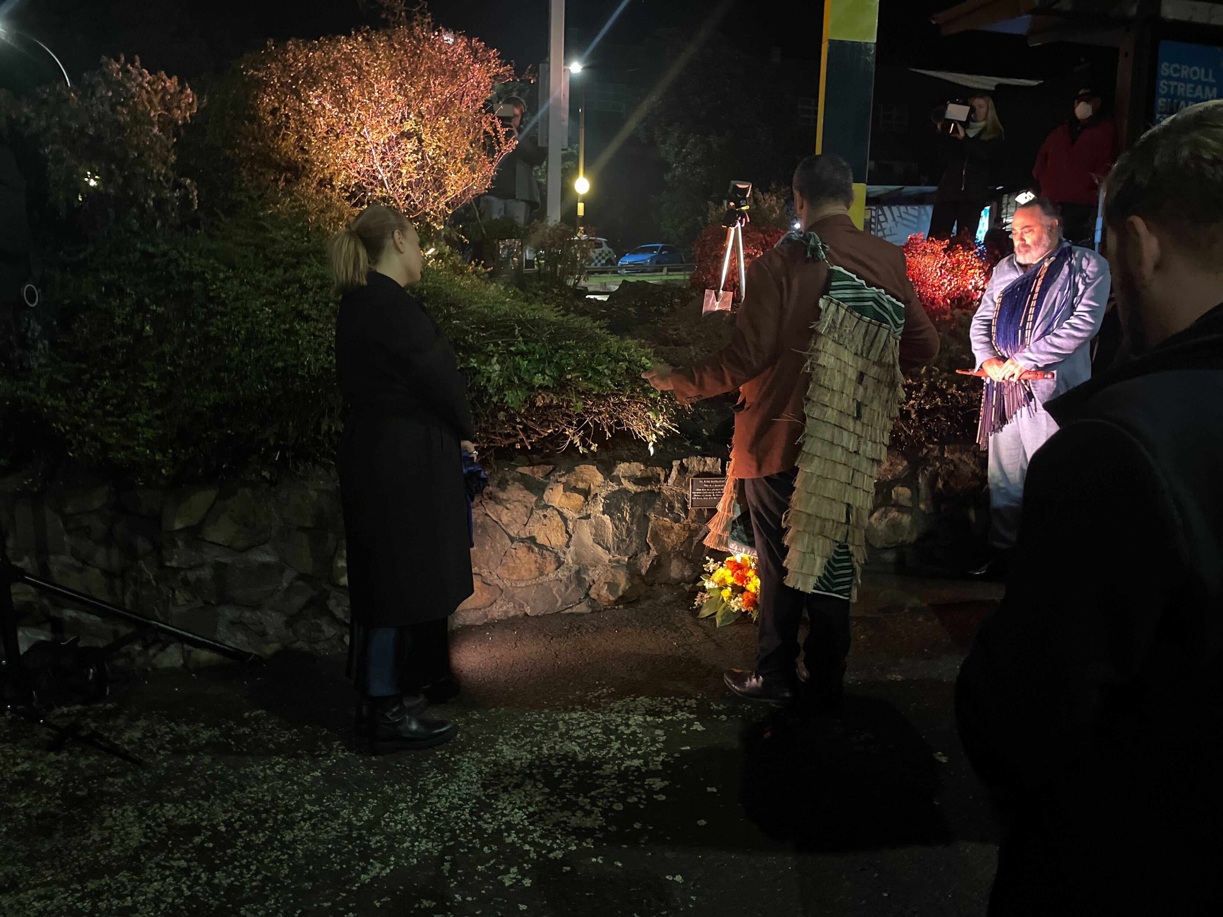 A plaque has this morning been unveiled to remember those killed in the Loafers Lodge fire. Photo / Azaria Howell
