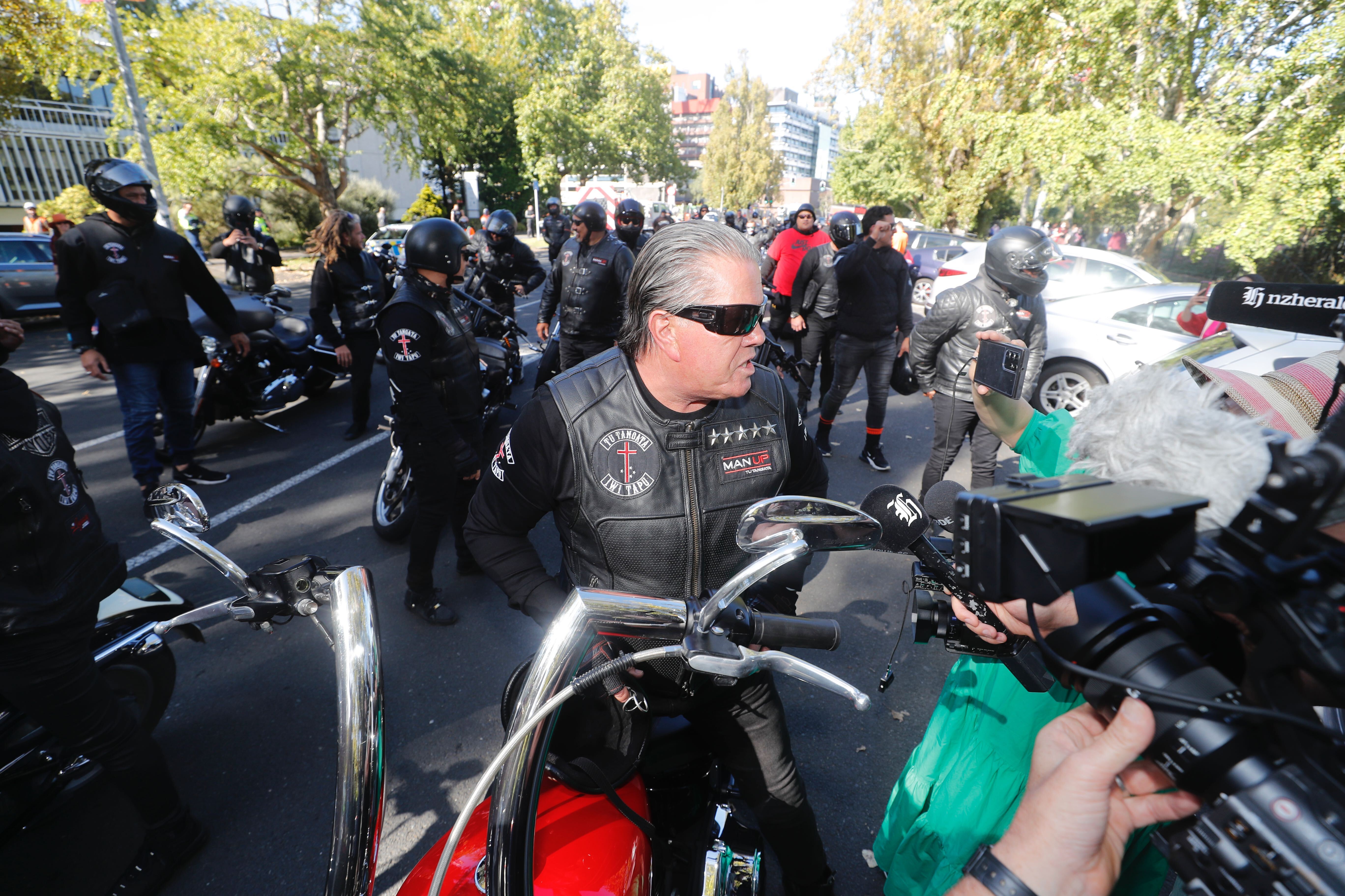 Destiny Church leader Brian Tamaki arriving at the aborted Posie Parker speaking event at Albert Park. Photo / Dean Purcell