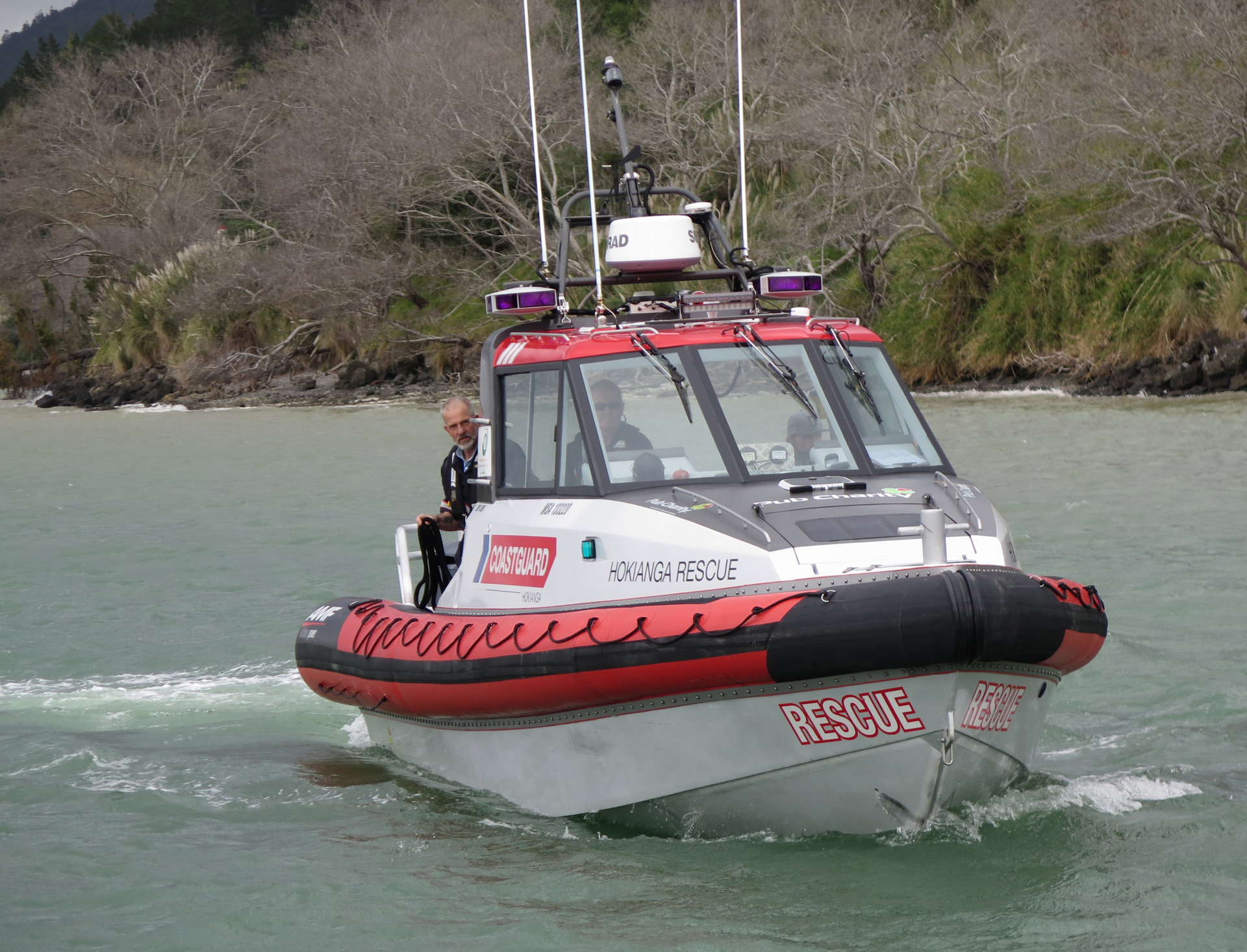 Jeff Cramp and the coastguard crew based in the Hokianga. Photo/ File