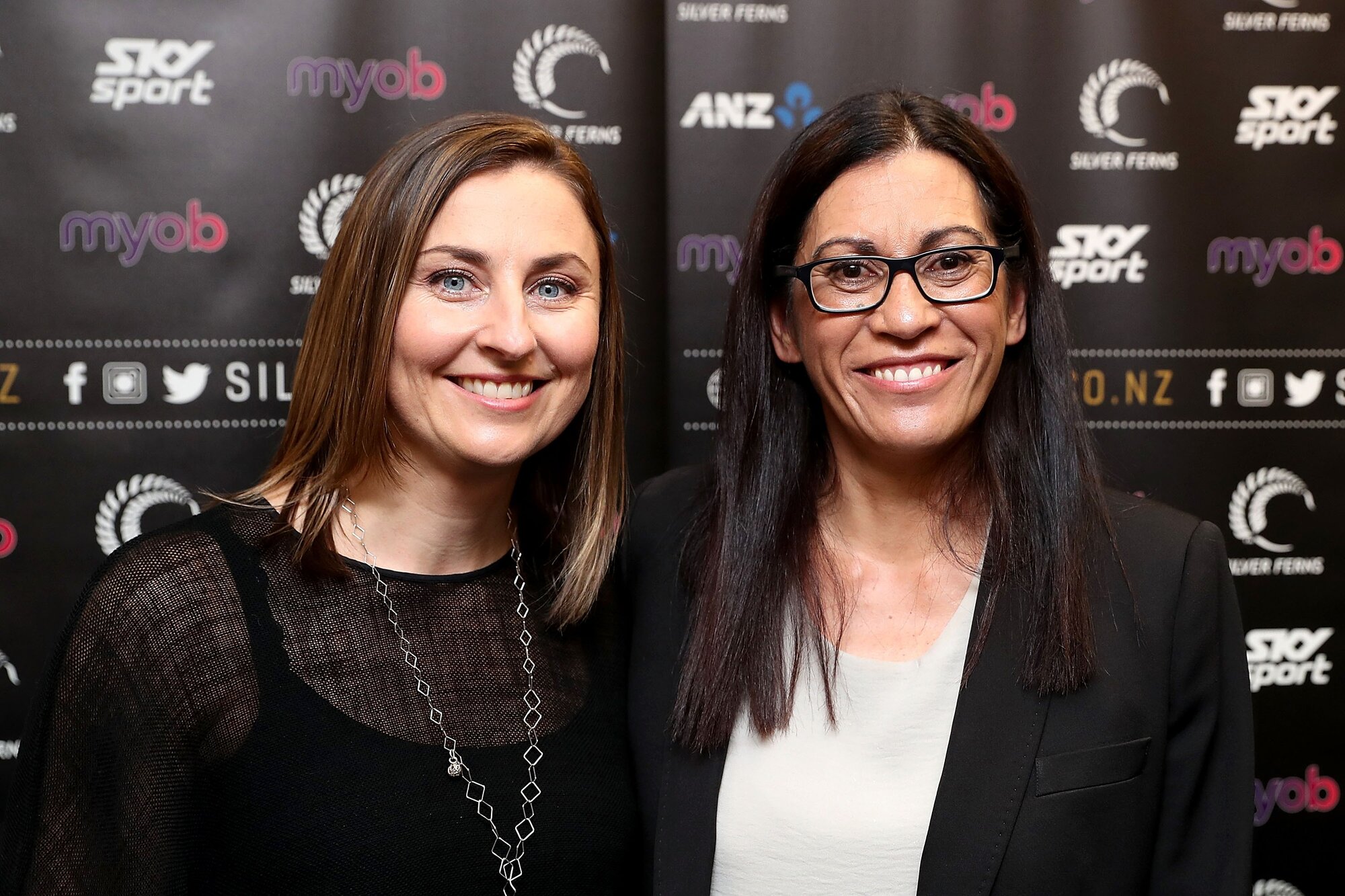 Jennie Wyllie (left) with Noeline Taurua. Photo / Getty Images