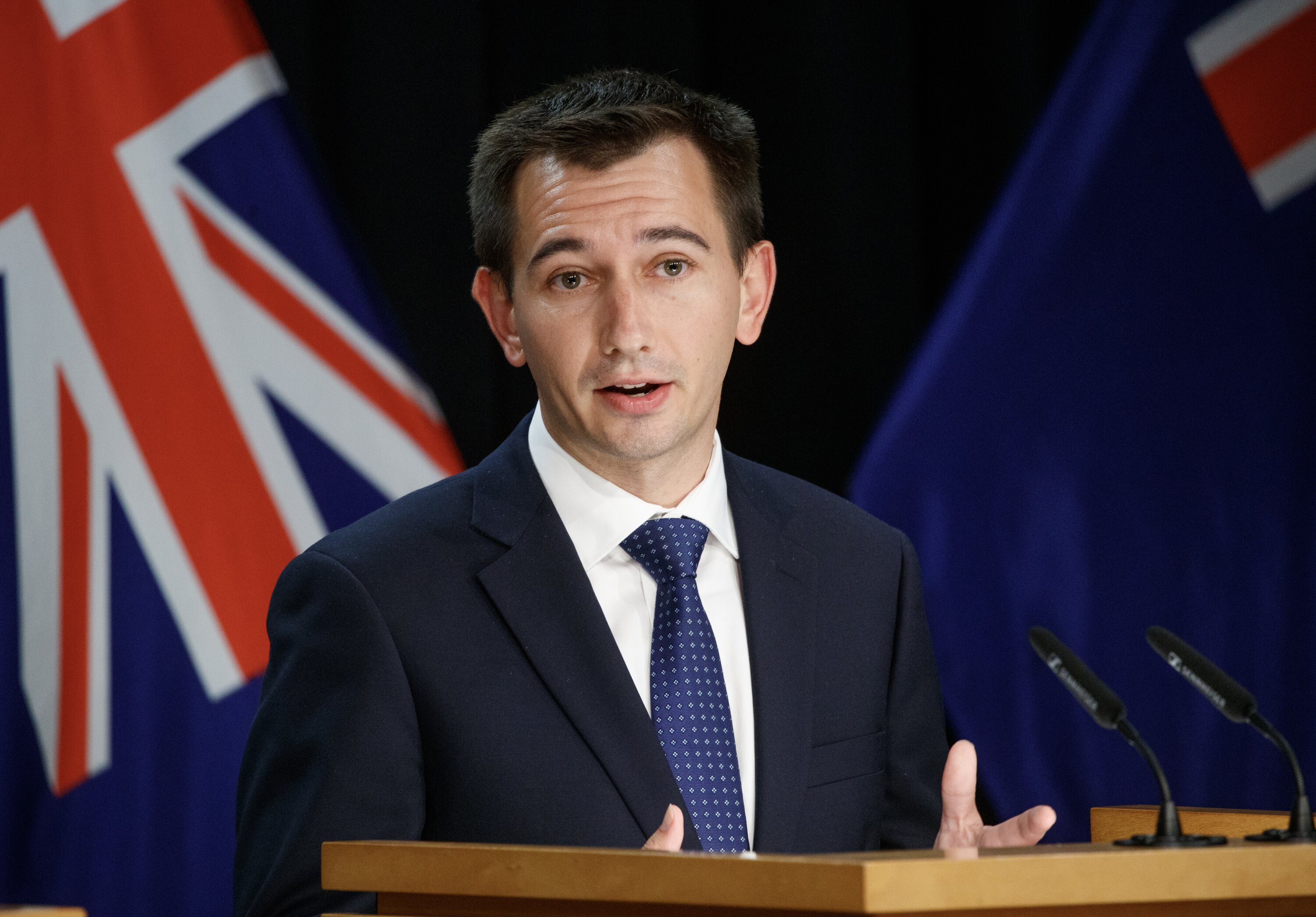 Local Government Minister Simeon Brown says a long tunnel could make trips in the Wellington region to the airport up to 15 minutes faster. Photo / Mark Mitchell 