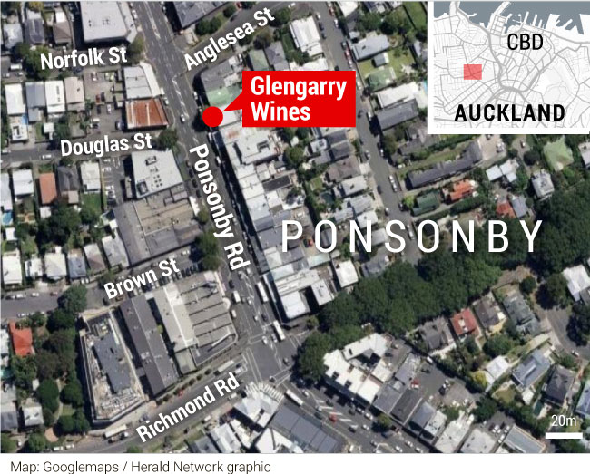 The location of the Ponsonby Rd shooting where Hone Kay-Selwyn shot and killed Robert Horne.