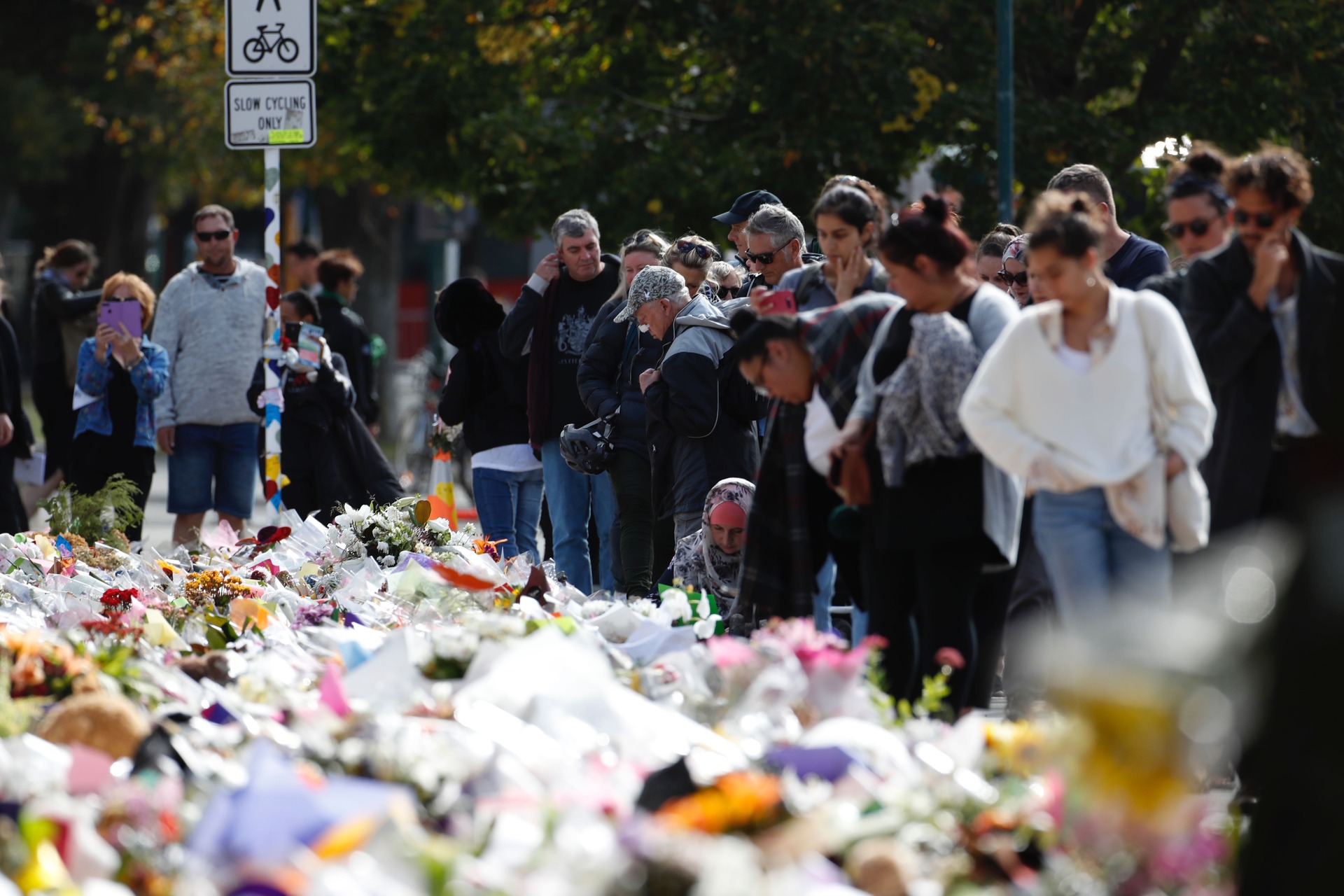 Mourners at the national remembrance service in Hagley Park, Christchurch last year. Photo / Dean Purcell