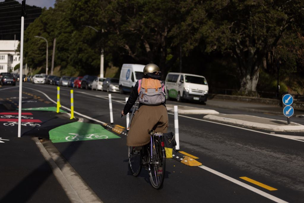 Cycleways will be created with plastic post separators and changes to road markings using paint. Photo / Supplied