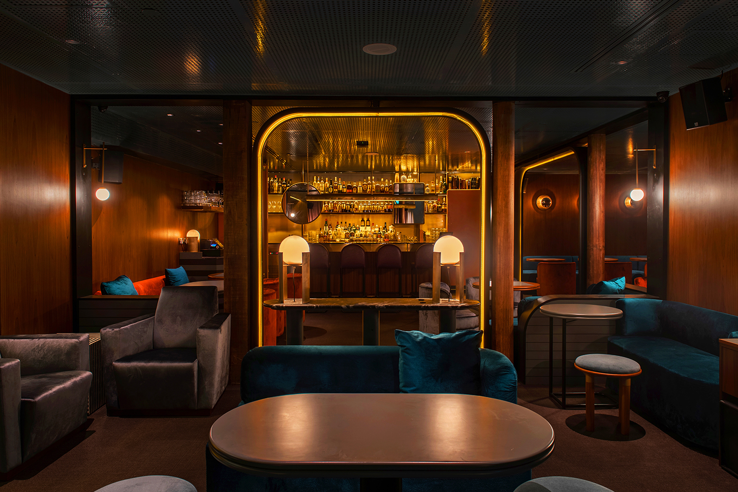 Luxe, lounge-y hotel bar Jigger And Pony is good for a rendezvous. Photo / Singapore Tourism Board