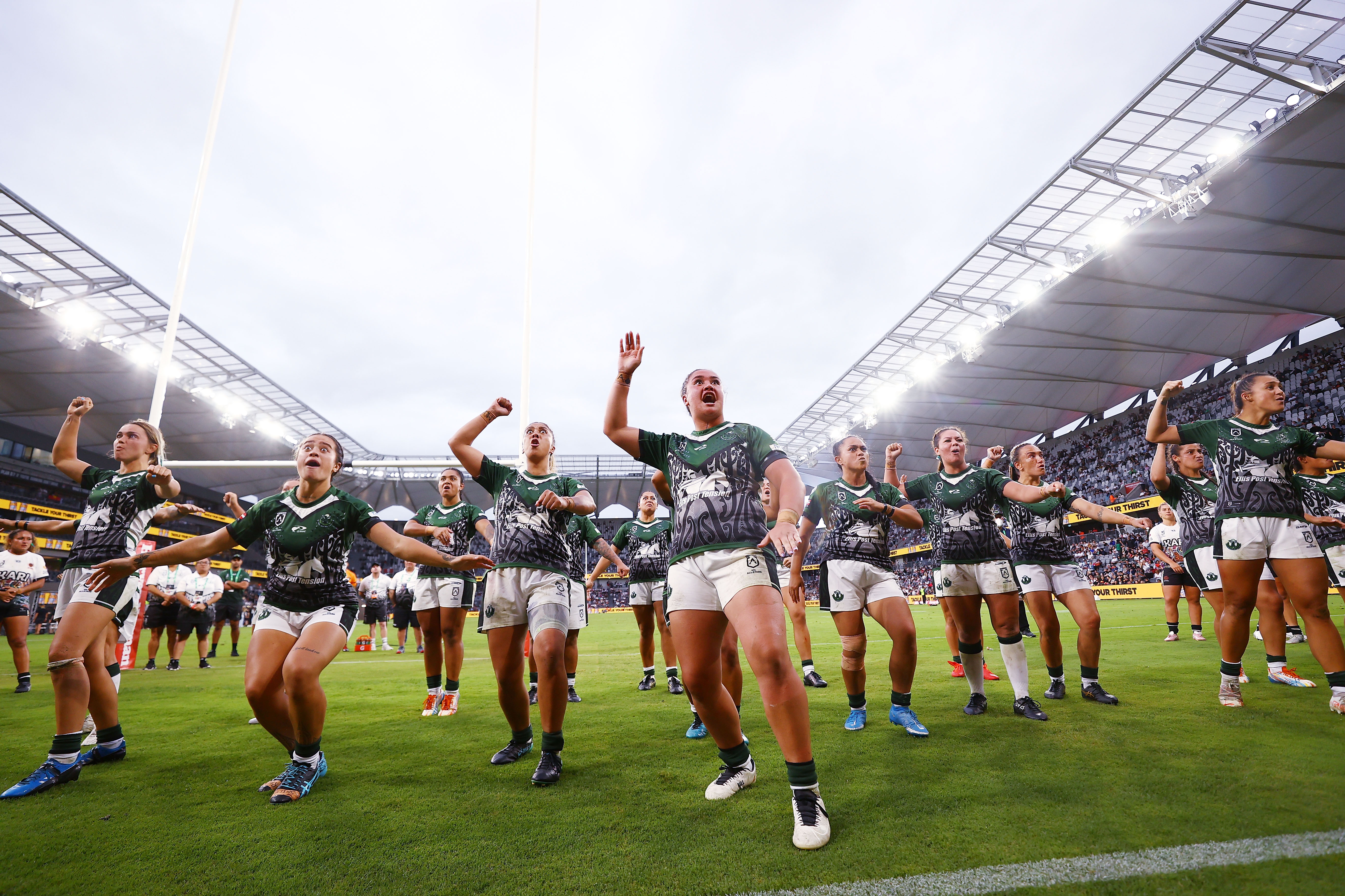 Māori All Stars Wāhine Toa perform the haka.  Photo  / NRL