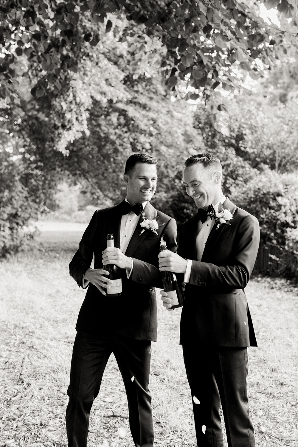 Kevin and Cameron sharing a toast. Photo / Anna Kidman