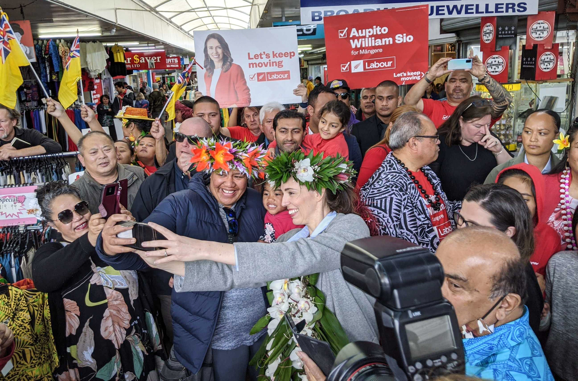Prime Minister Jacinda Ardern, leader of the Labour Party, on the campaign trail in Otara and Mangere, south Auckland. Photo / Amelia Wade 