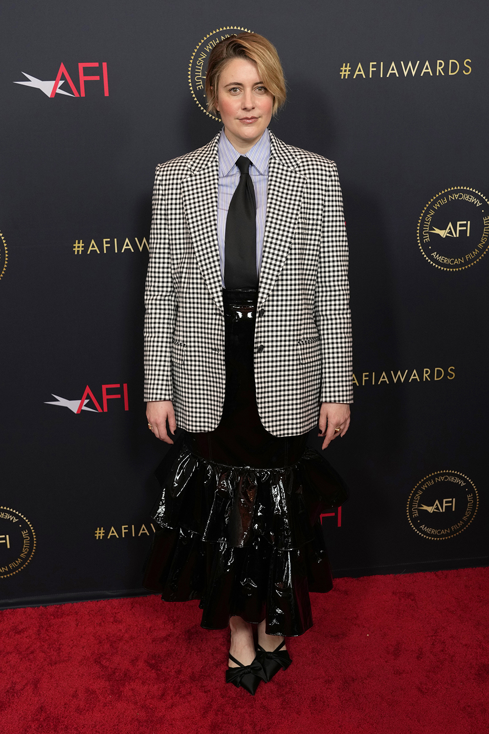 Greta Gerwig attends the American Film Institute Awards in Beverley Hills. Photo / AP