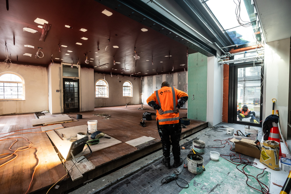 Nearly done – inside Pipiri Lane, Wynyard Quarter. Photo / Jason Dorday