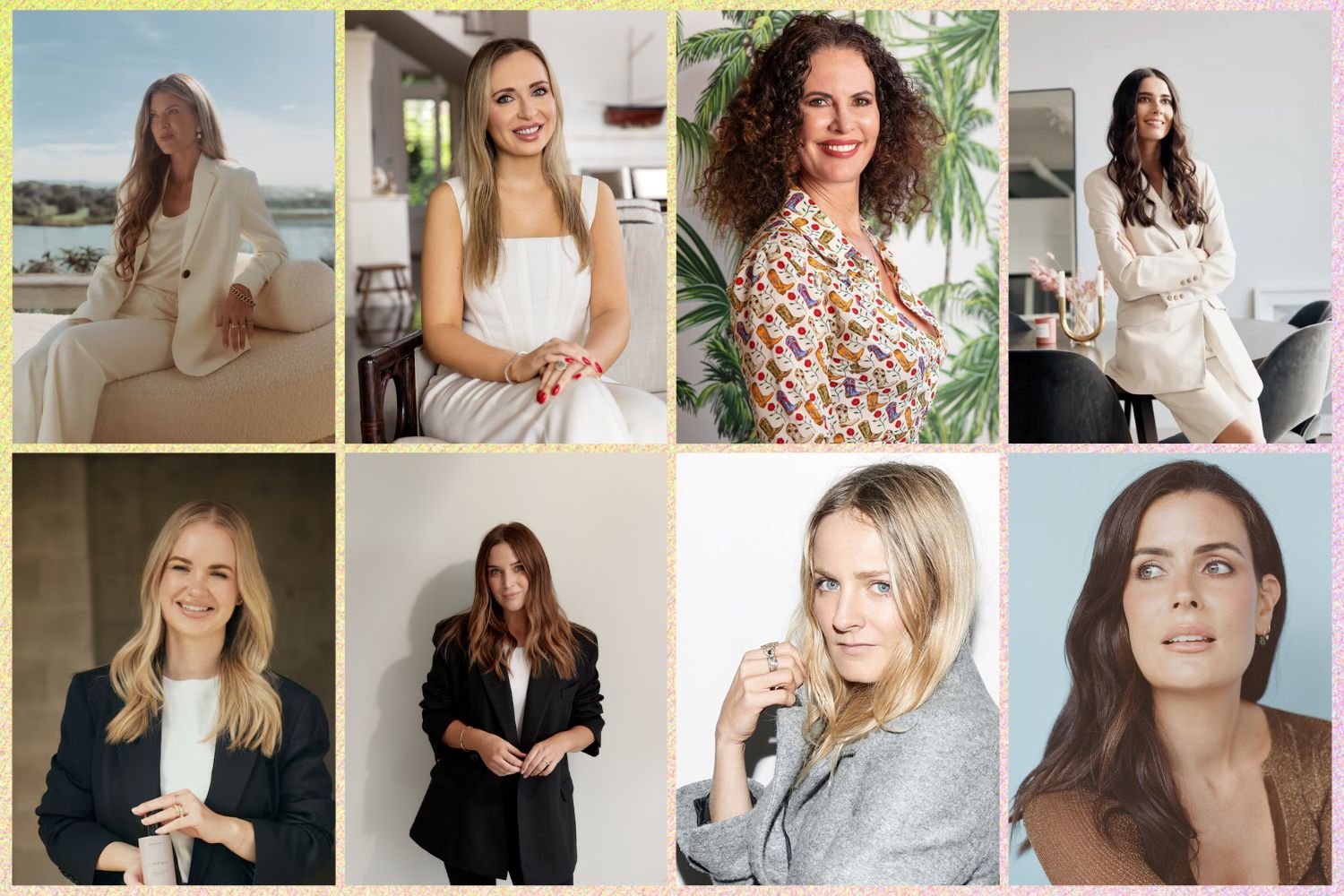 Clockwise from top left: Katey Mandy, Tanne Snowden, Elizabeth Barbalich, Jaimee Lupton, Ashleigh Scott, Chloe Zara Munro, Lucy Vincent, Emma Lewisham. 