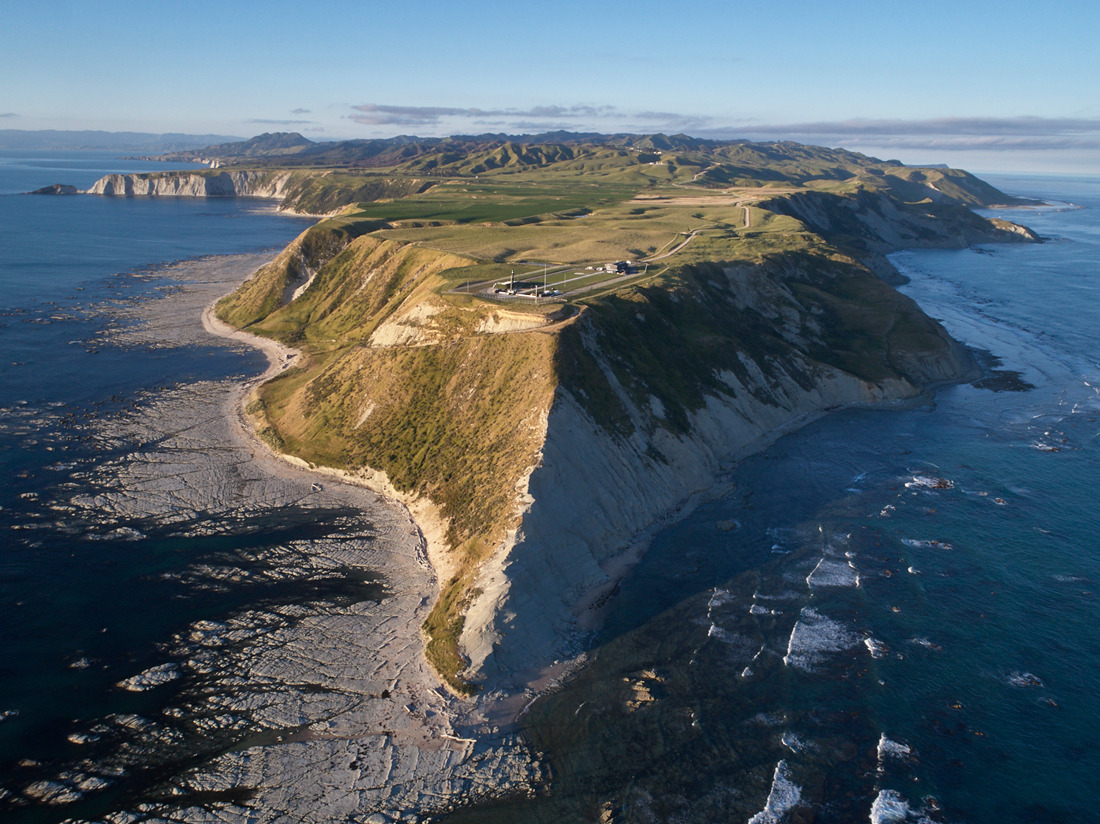 The easern seaboard of the US might be teemng with aircraft, but Rocket Lab's Launch Complex 1 on NZ's east coast is surrounded by empty airspace. Photo / Supplied.