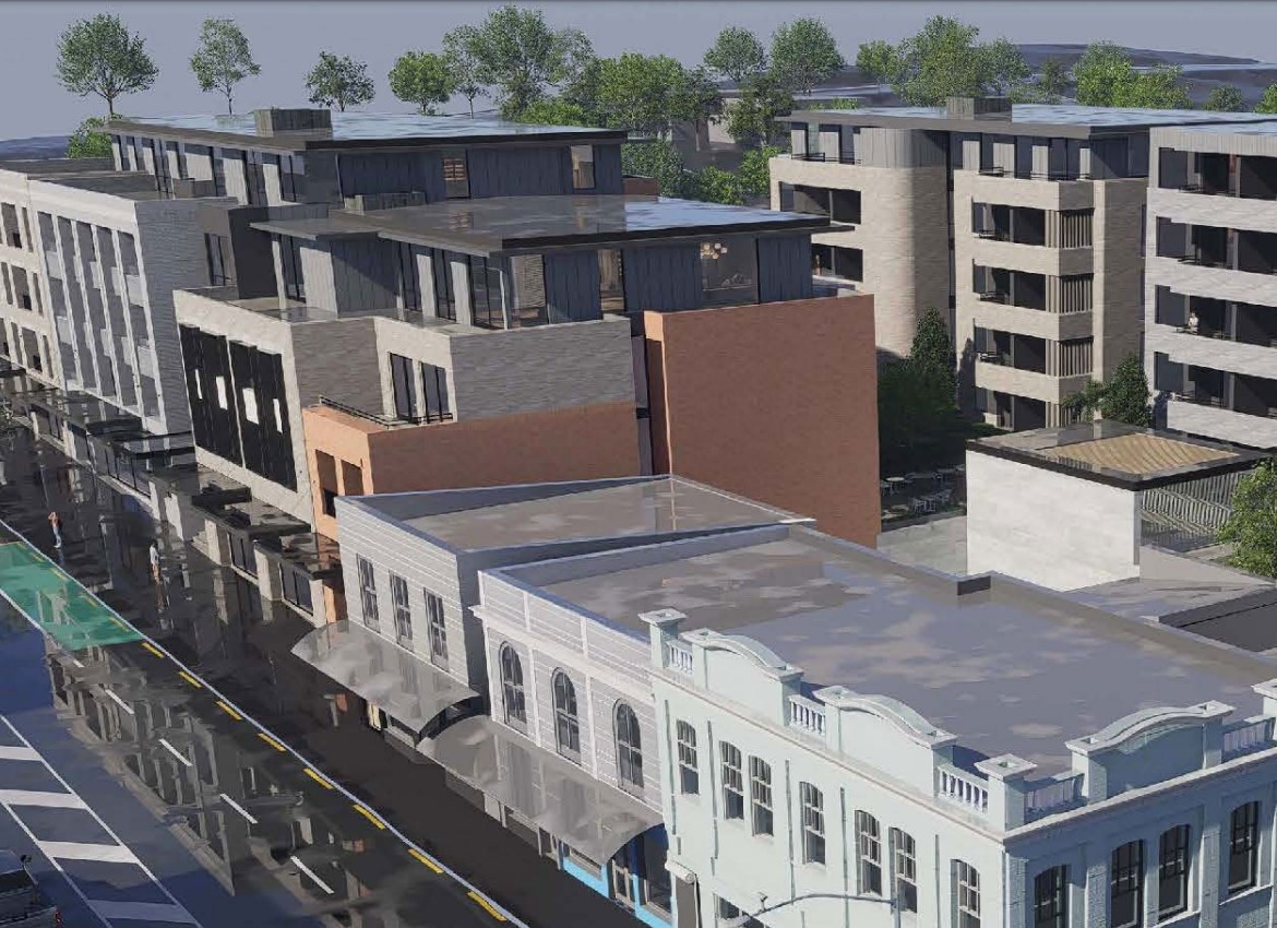 Precinct Properties' plans for the Mt Eden apartments and five commercial units. Photo / Barker & Associates