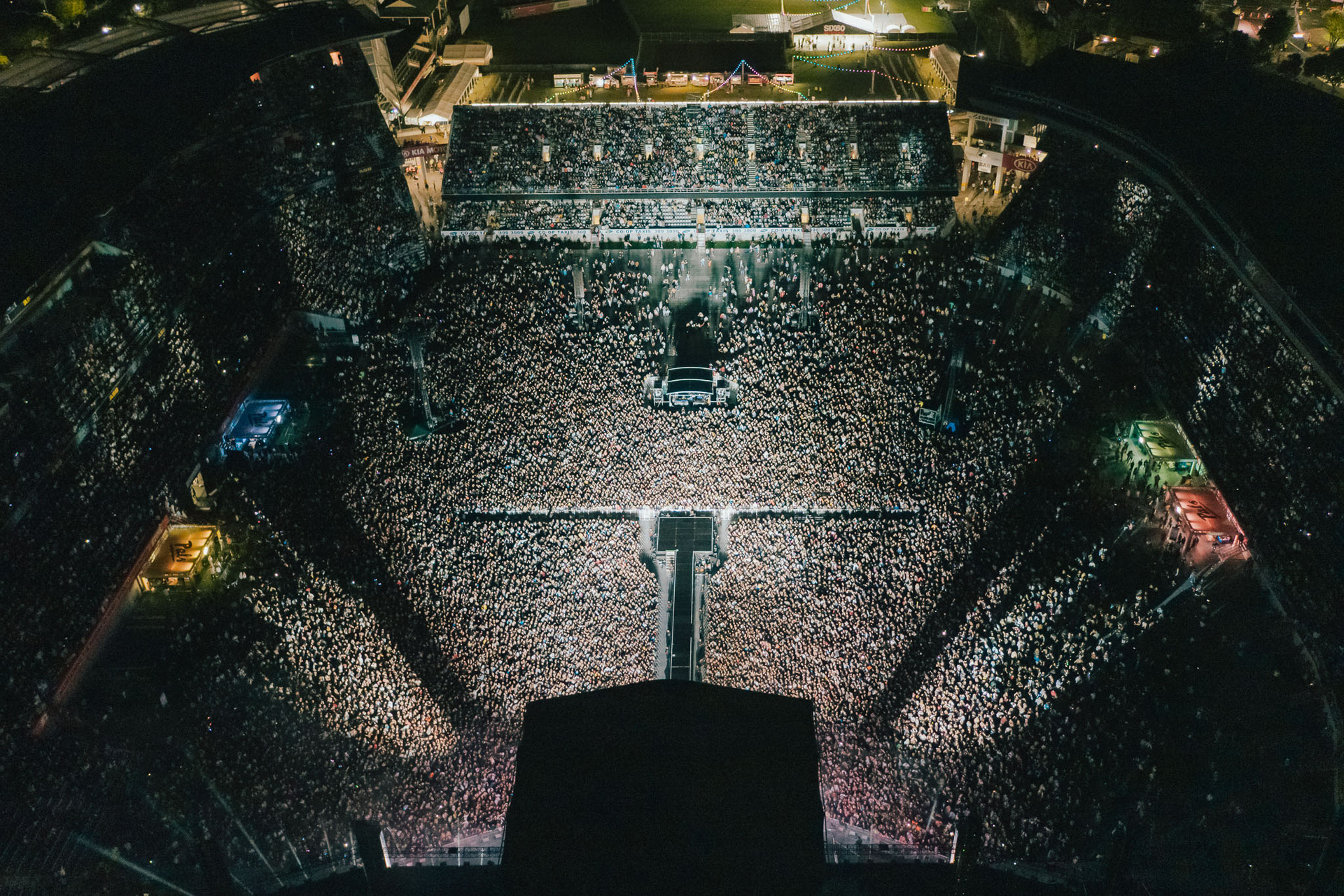 Six60 wows the crowd in the inaugural first music event held at Eden Park in 2021. Photo / Eden Park