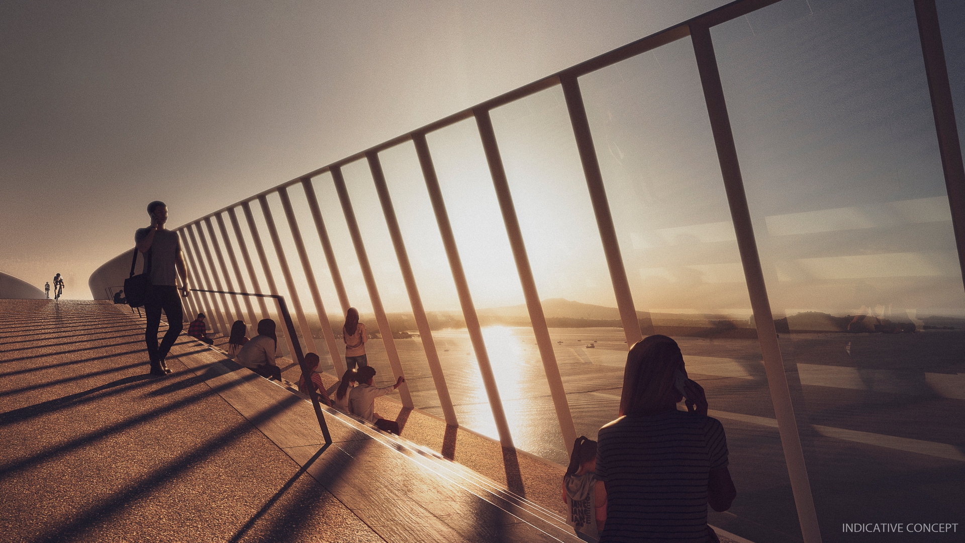 Concept drawing for the new walking and cycling bridge to be called the Northern Pathway. Image / supplied