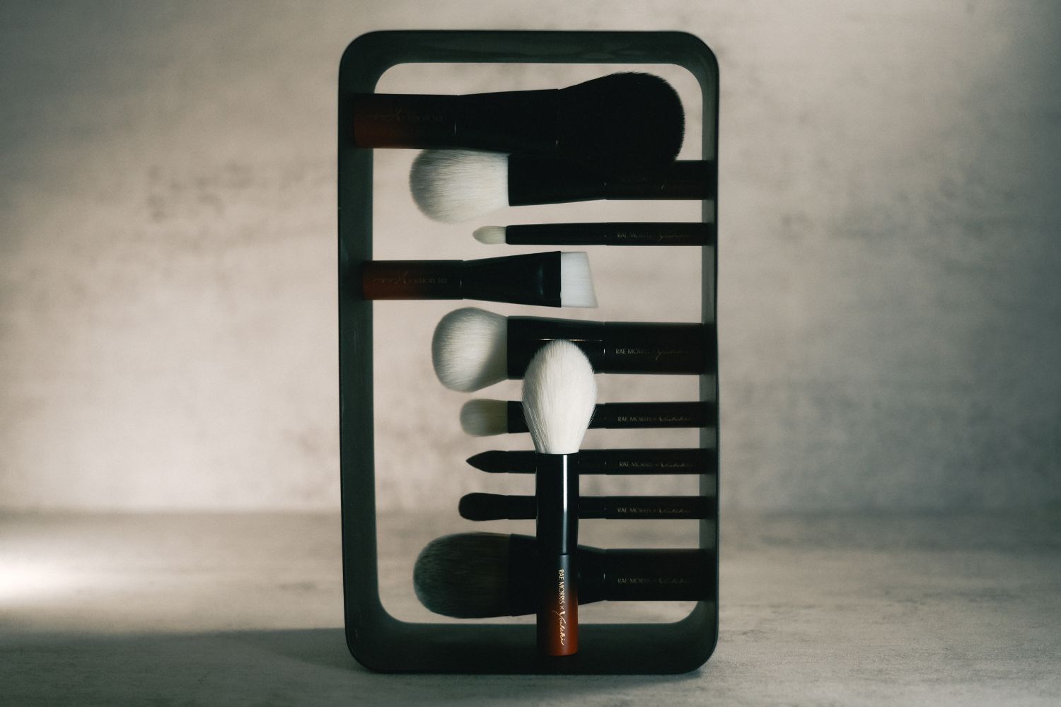 Rae's brush collection is handmade in Japan using synthetic fibres which are designed to mimic natural bristles. Photo / Supplied