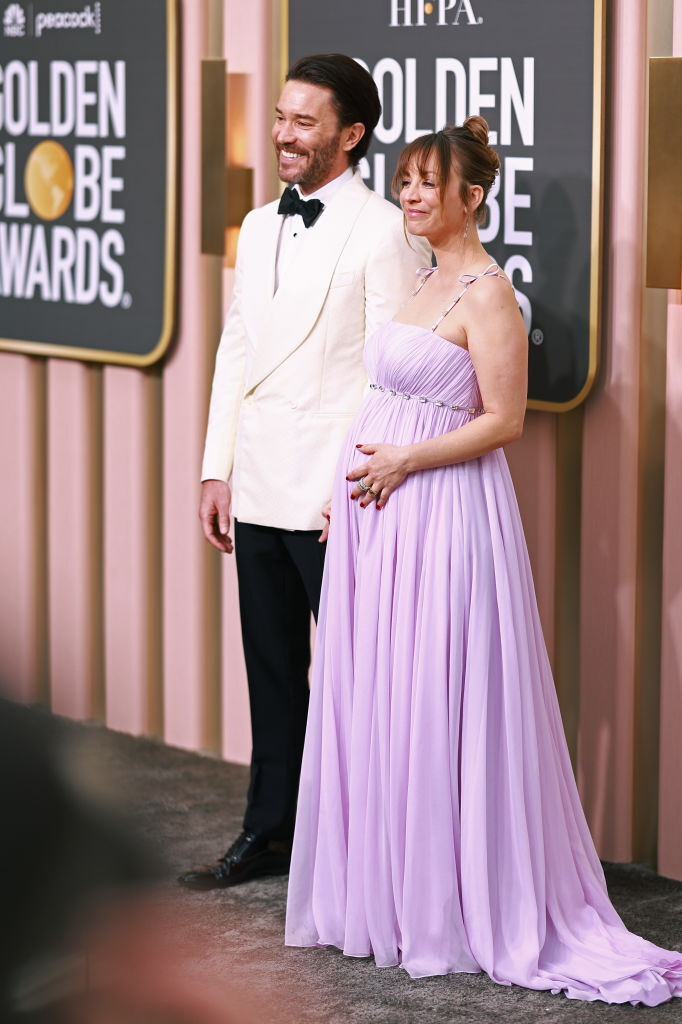 Tom Pelphrey and Kaley Cuoco. Photo / Getty Images