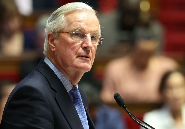 French Prime Minister Michel Barnier delivers a speech during the debate prior to the no-confidence votes on his administration. Photo  / AFP