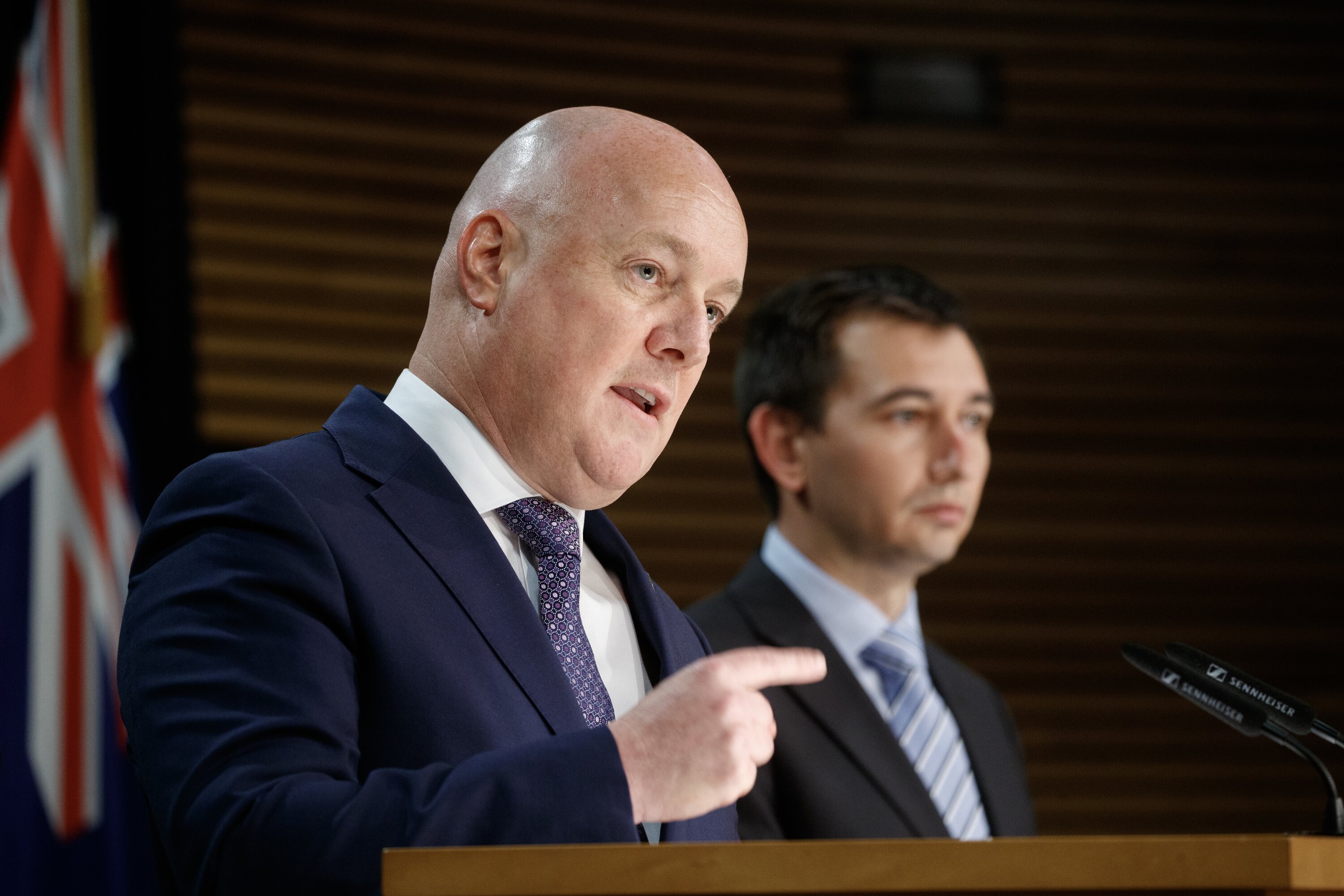 Prime Minister Christopher Luxon and State-Owned Enterprises Minister Simeon Brown. Photo / Mark Mitchell