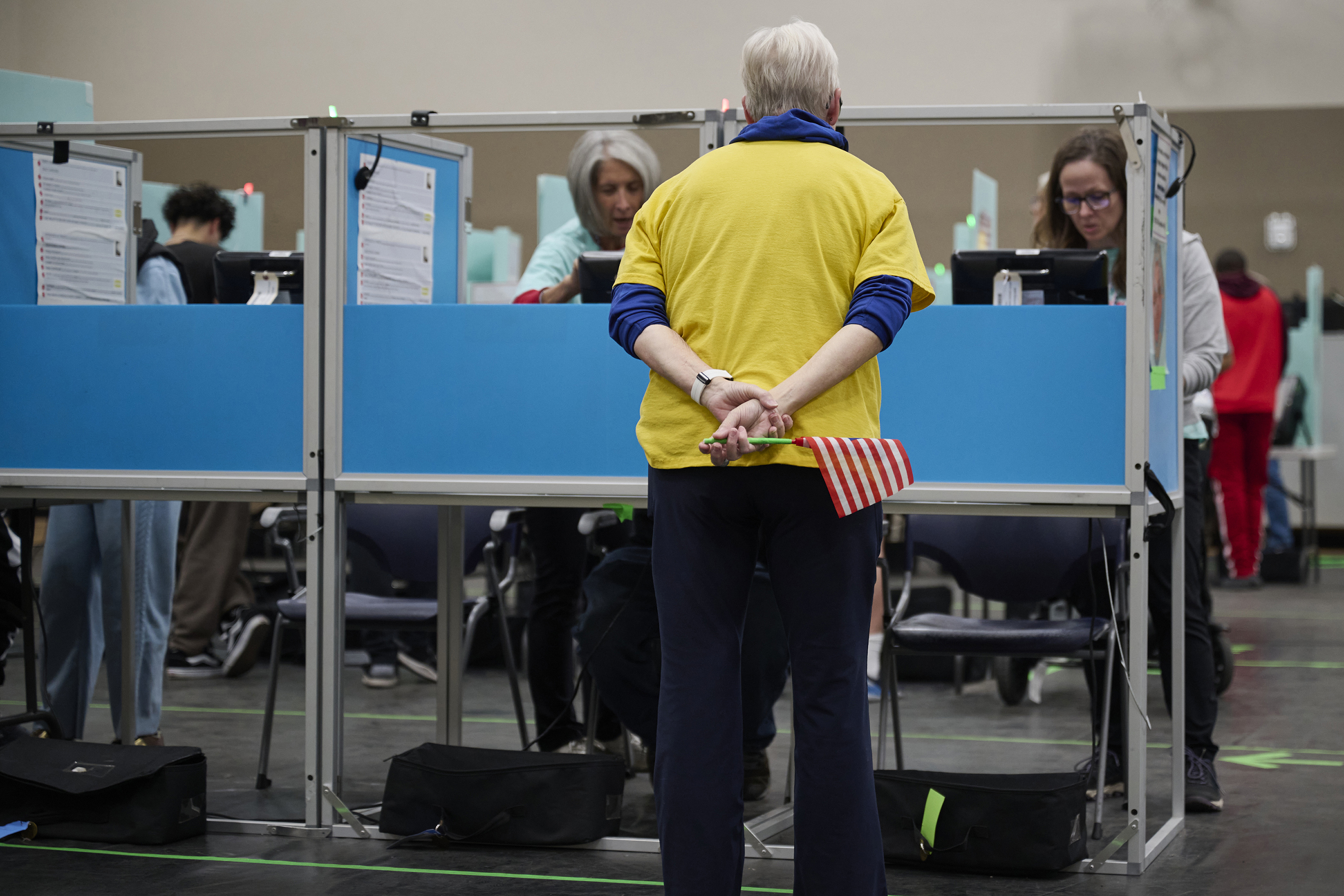 Voters cast their ballots in Las Vegas during the last day of in-person early voting in Nevada last week. Photo / Bridget Bennett, The New York Times