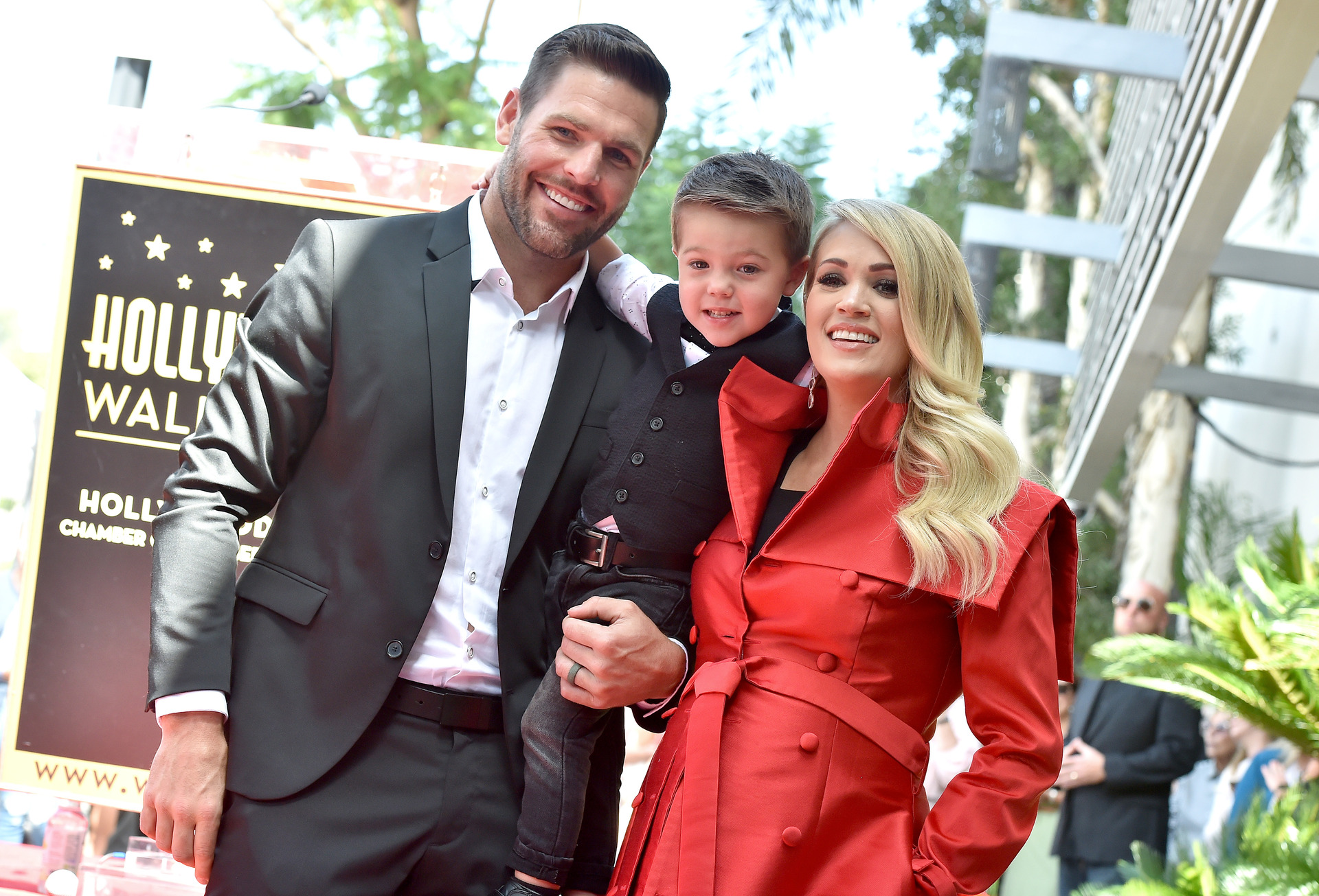 Carrie Underwood, Mike Fisher and Isaiah Michael Fisher have a new family member. Photo / Getty Images