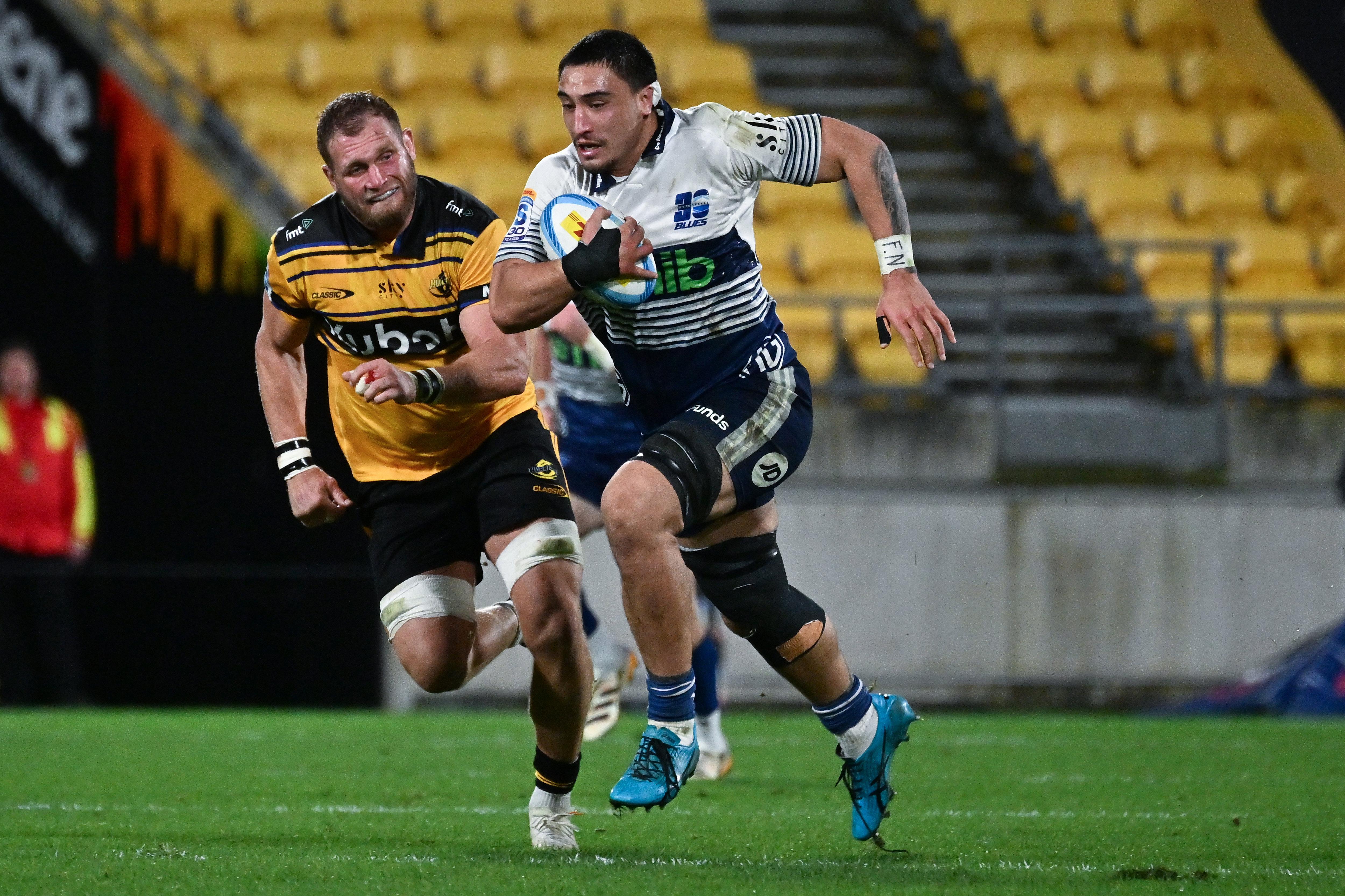 Torian Barnes had a mixed night in the Blues' semifinal loss to the Hurricanes. Photo / Photosport