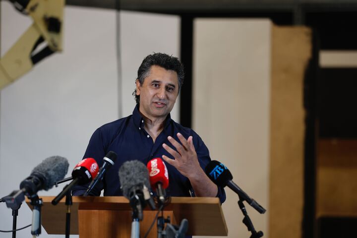 Actor Cliff Curtis at today's announcement that the screen production rebate is being boosted. Photo / Michael Craig