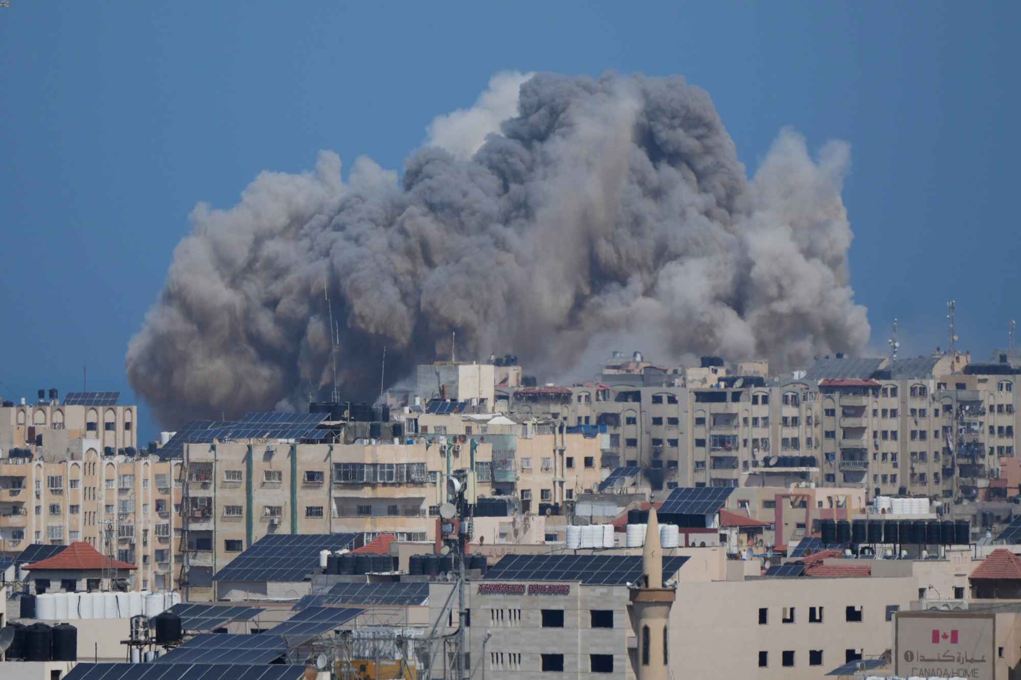 Smoke rises following an Israeli airstrike in Gaza City on October 12.  Photo / AP