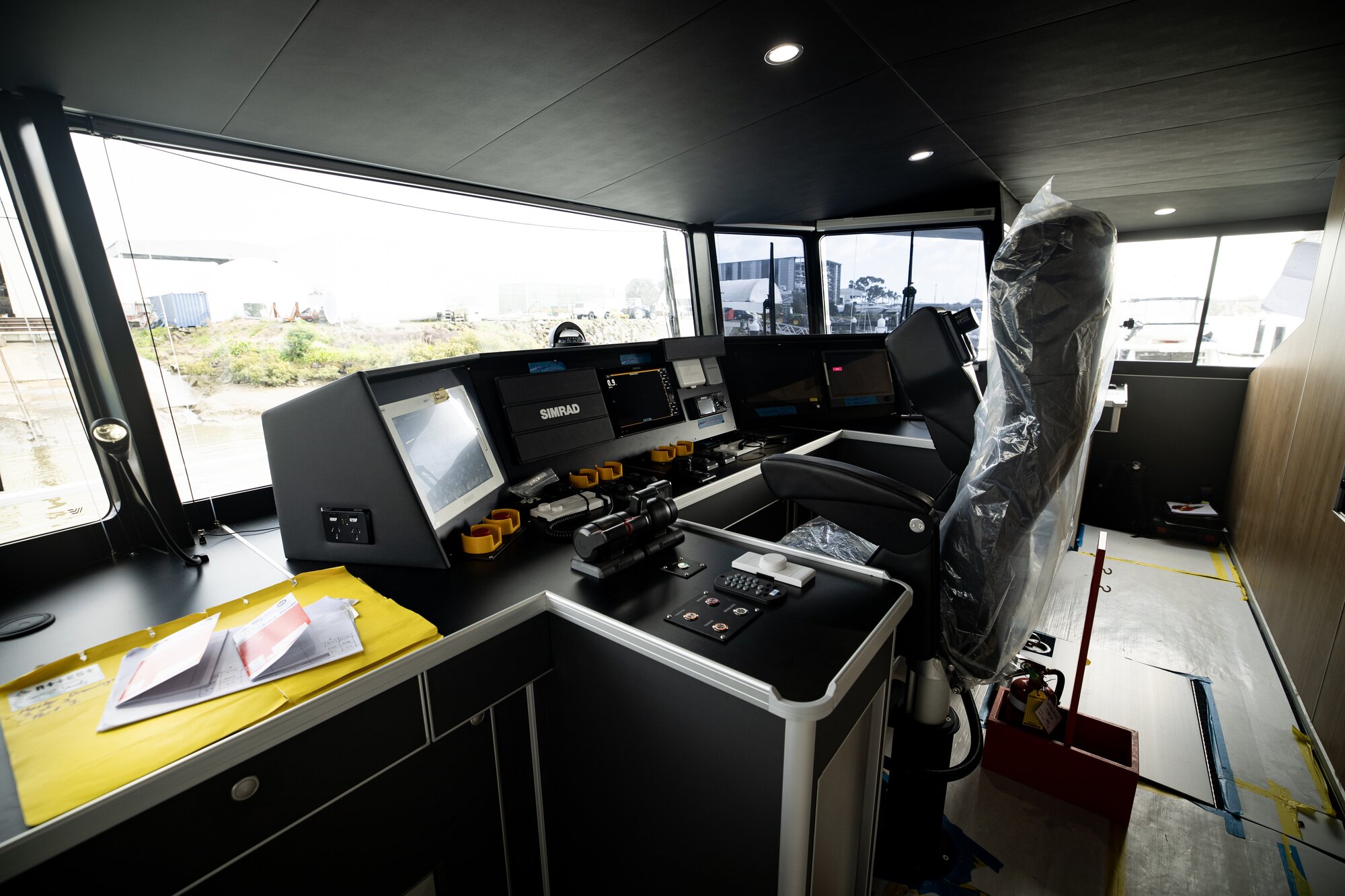 The electric ferry's helm. Photo / Dean Purcell