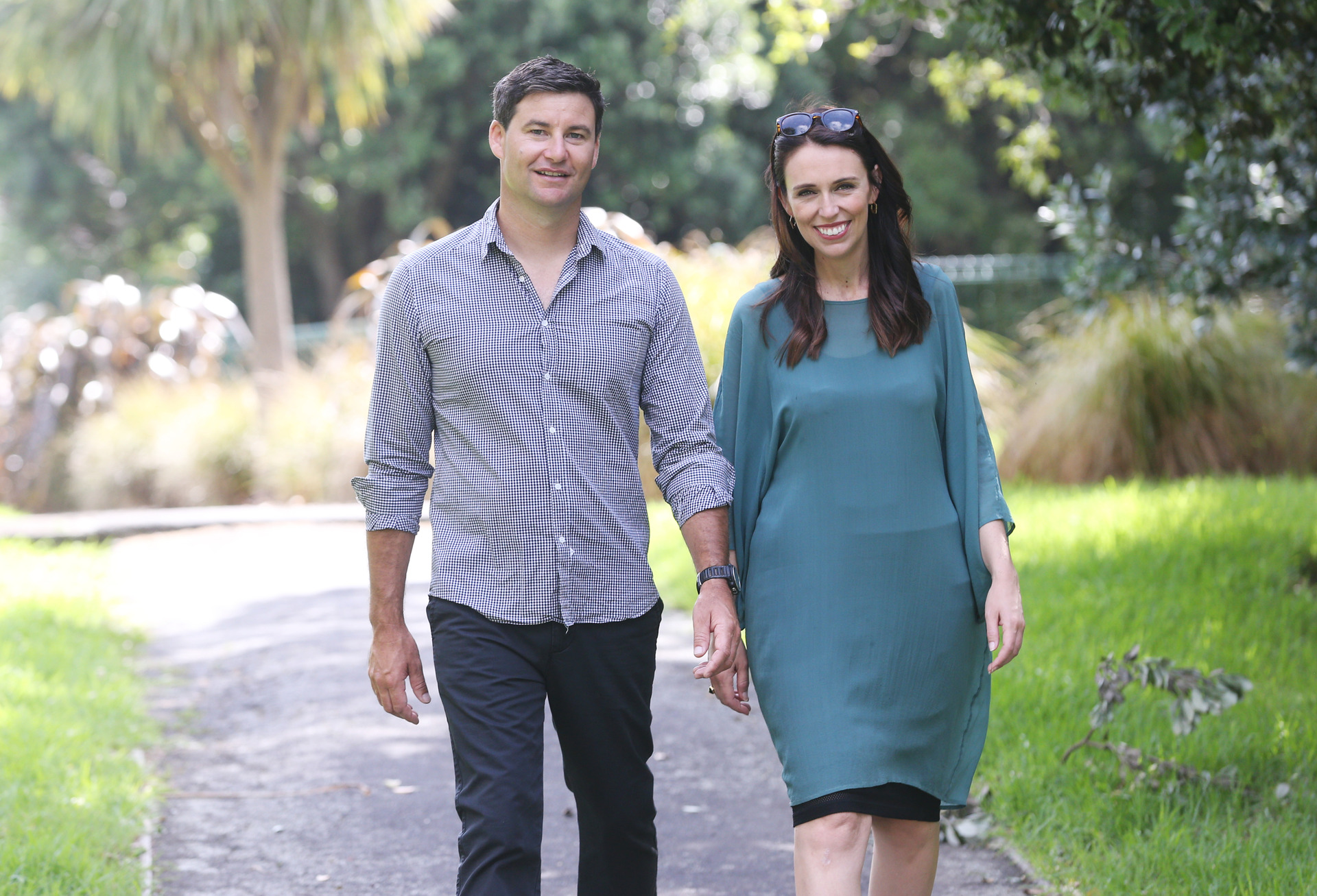New Zealand Prime Minister Jacinda Ardern and partner Clarke Gayford. Photo / Doug Sherring