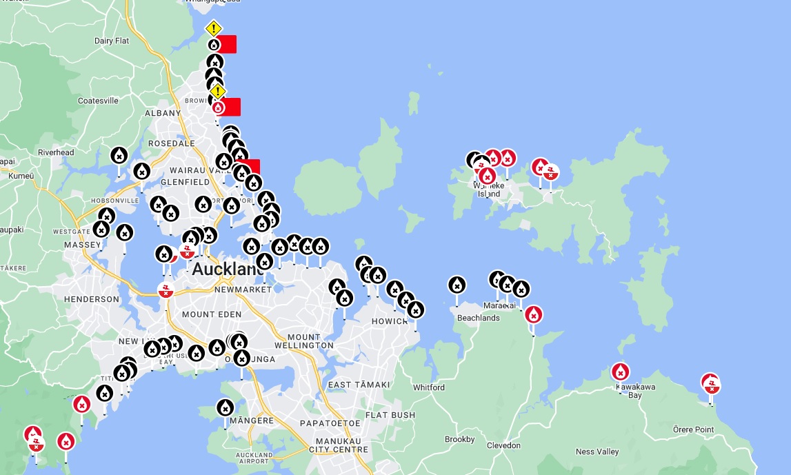 Auckland's urban beaches remain off-limits to swimmers, as another rain-maker threatens to bring further flooding and contamination. Image / Safeswim